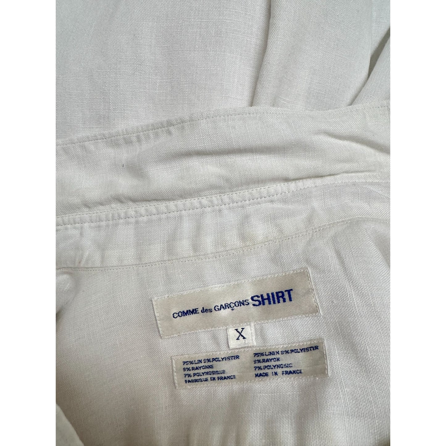 White Paneled Cotton Shirt