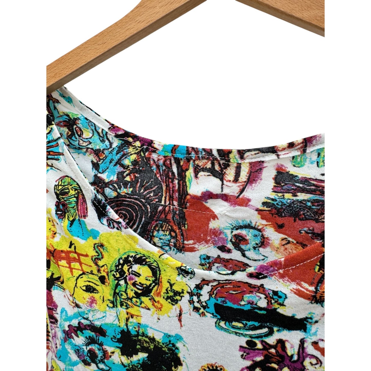 Long Mesh Dress Basquiat Allover Print