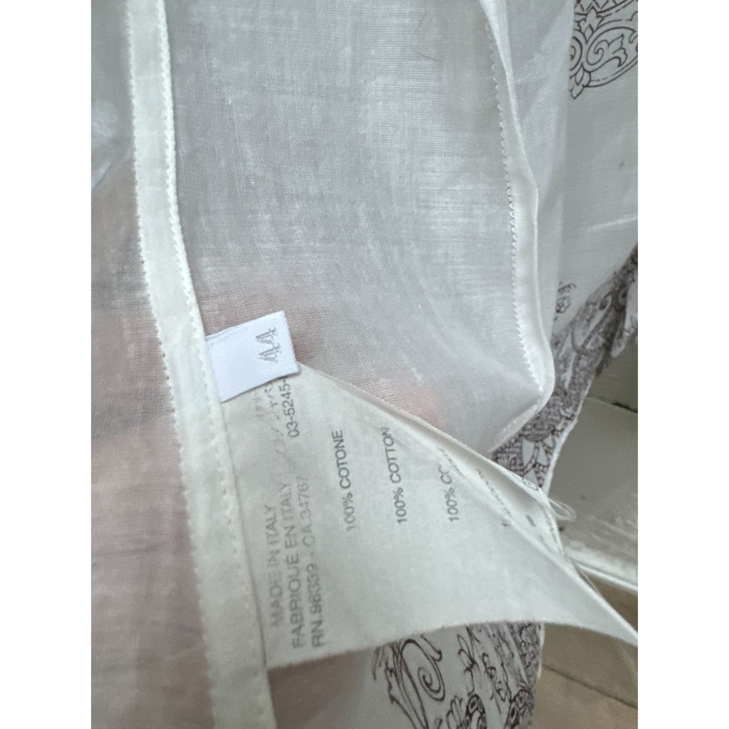 White Sheer Cotton Paisley Shirt