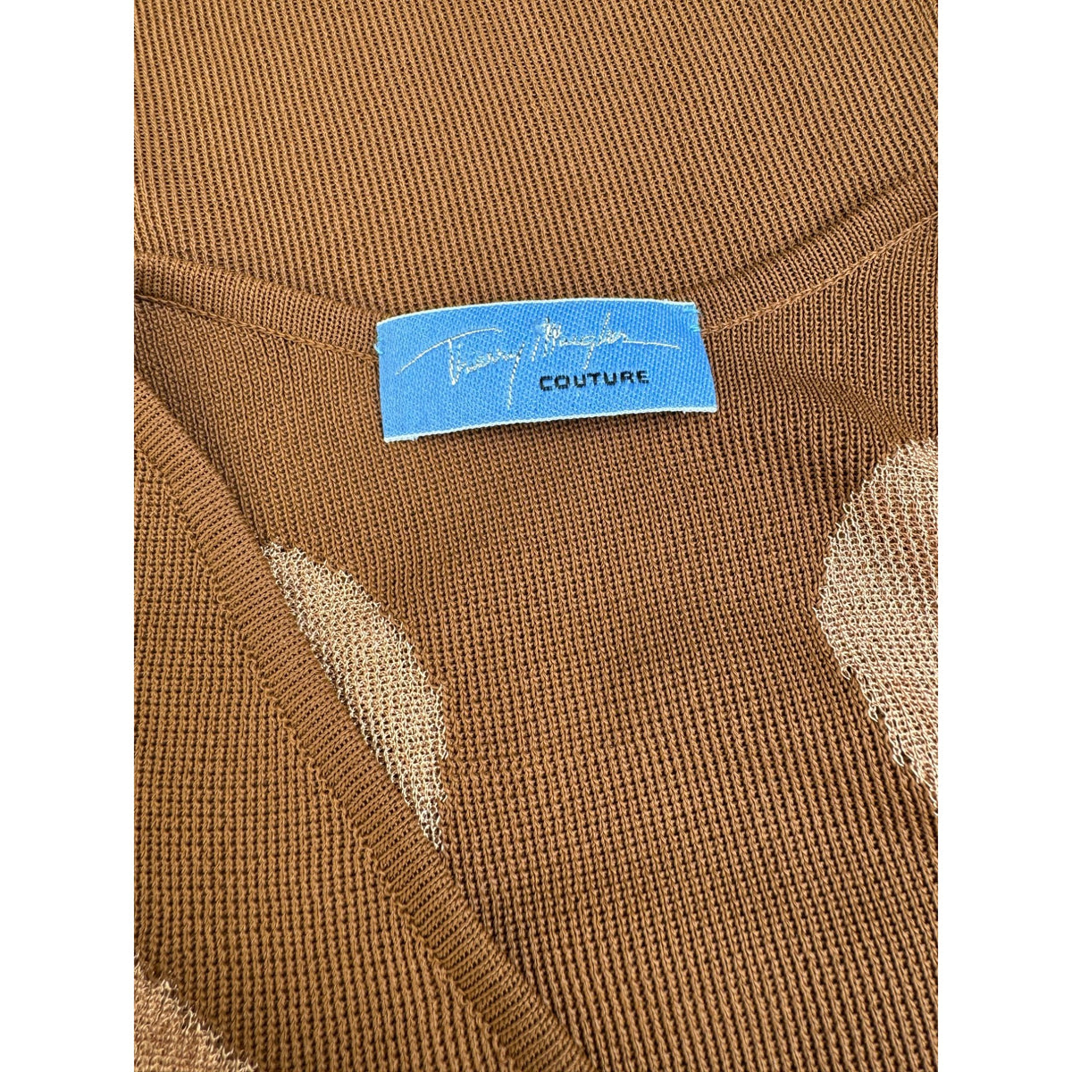 Couture 2001 Brown Geometric Viscose Knit Top