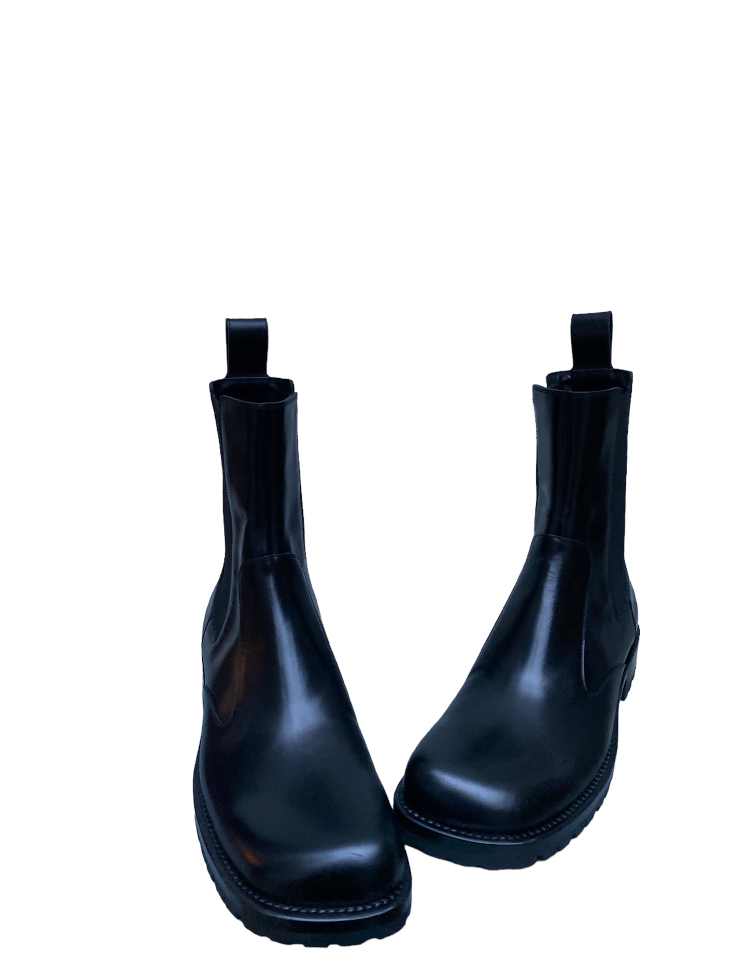 Dries Van Noten SS 2022 Black Square Chelsea Boots Size 44 / US 11
