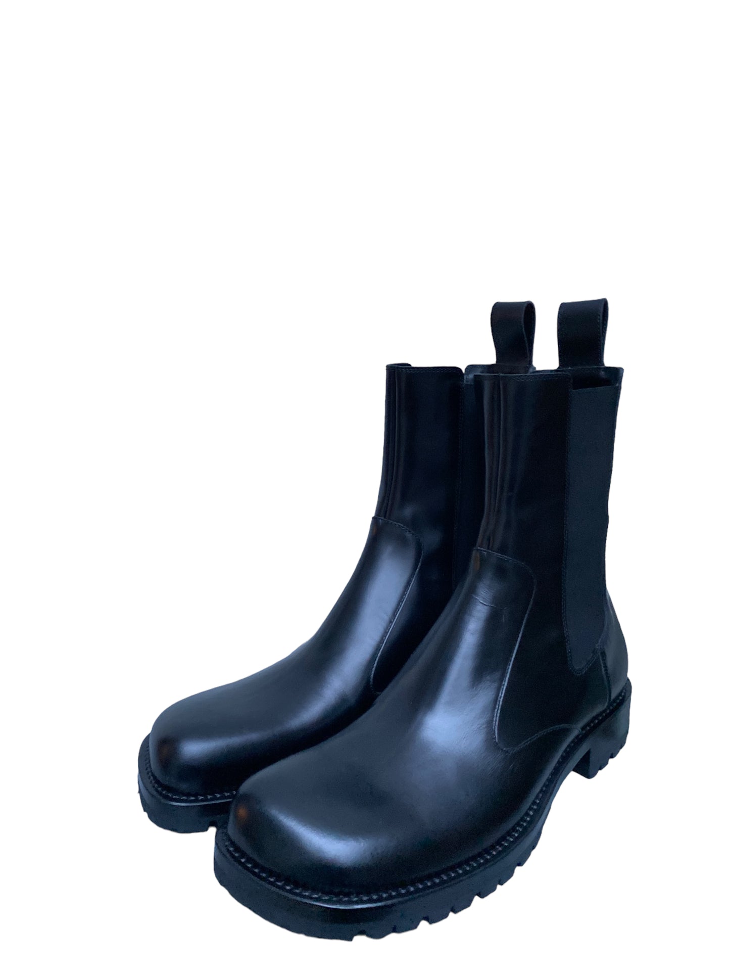 Dries Van Noten SS 2022 Black Square Chelsea Boots Size 44 / US 11