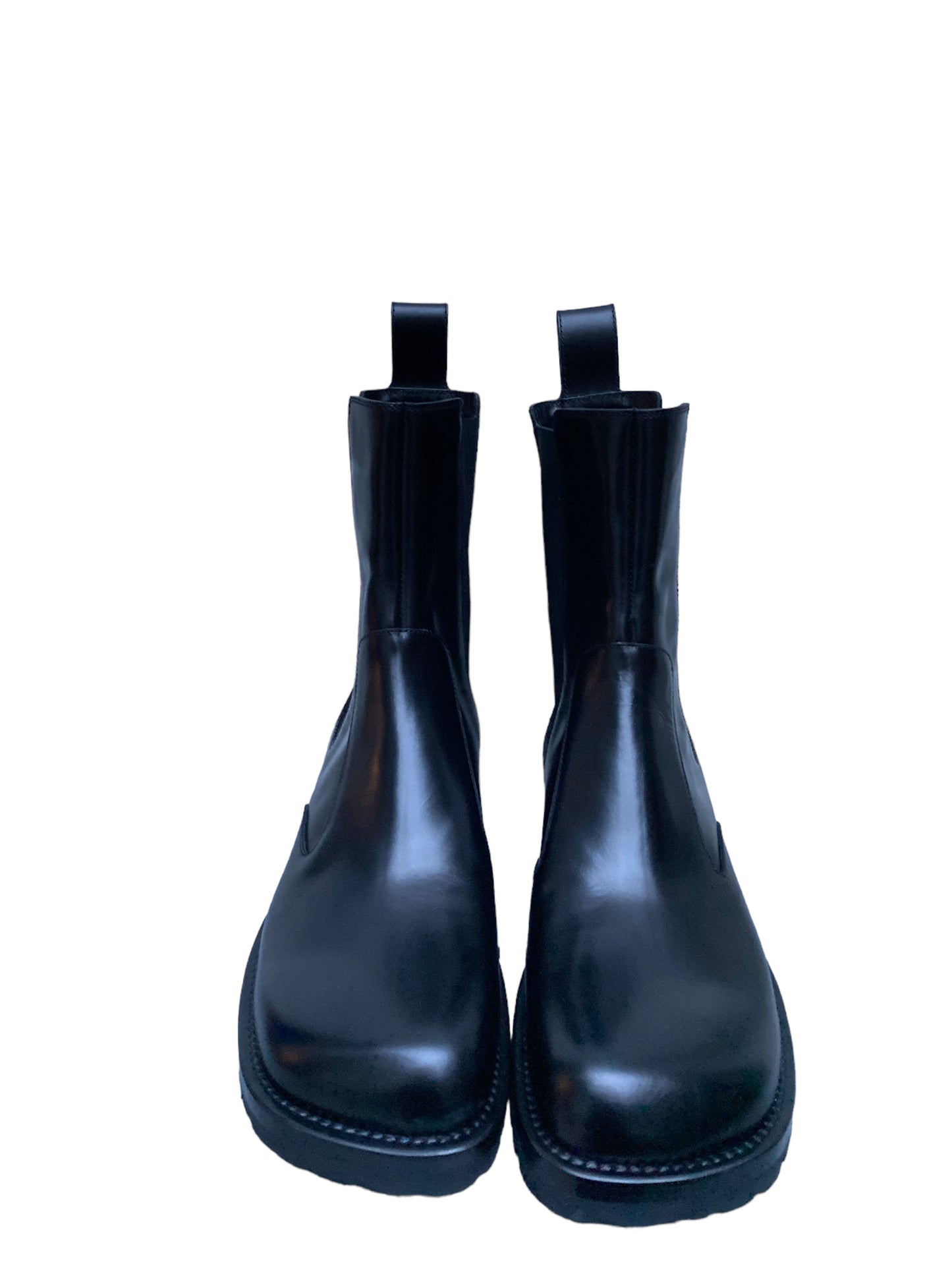 Dries Van Noten SS 2022 Black Square Chelsea Boots Size 44 / US 11
