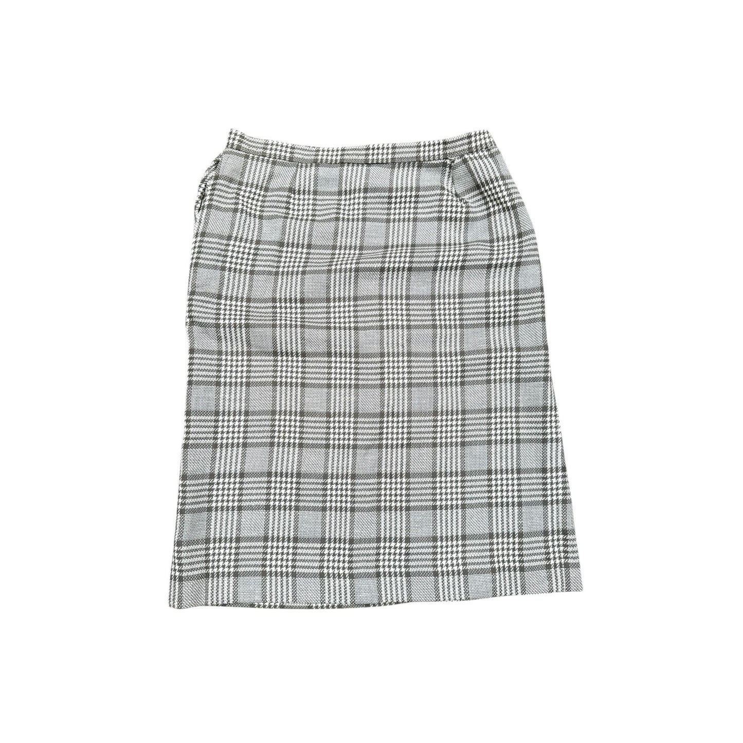Brown Beige Checkered Skirt Suit