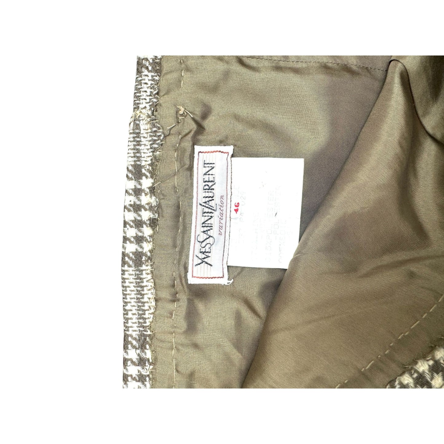 Brown Beige Checkered Skirt Suit