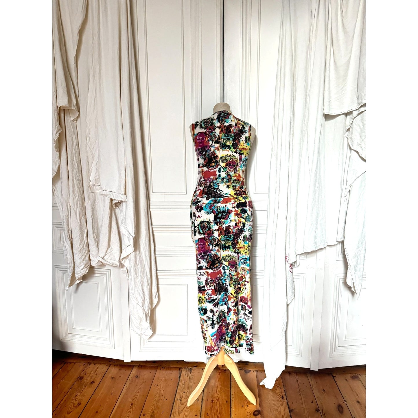 1990s Basquiat Mesh Maxi Dress