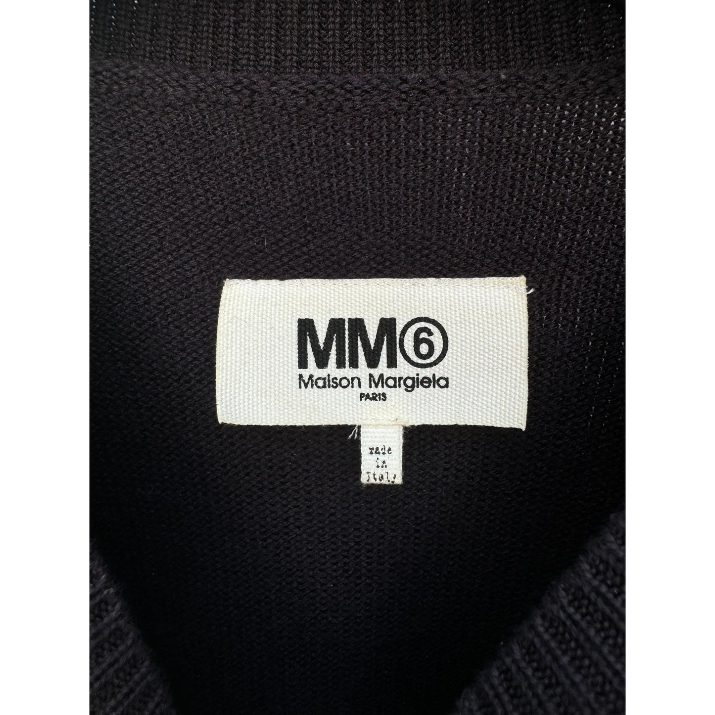 Navy Wool Sweater with Distressed Detailing