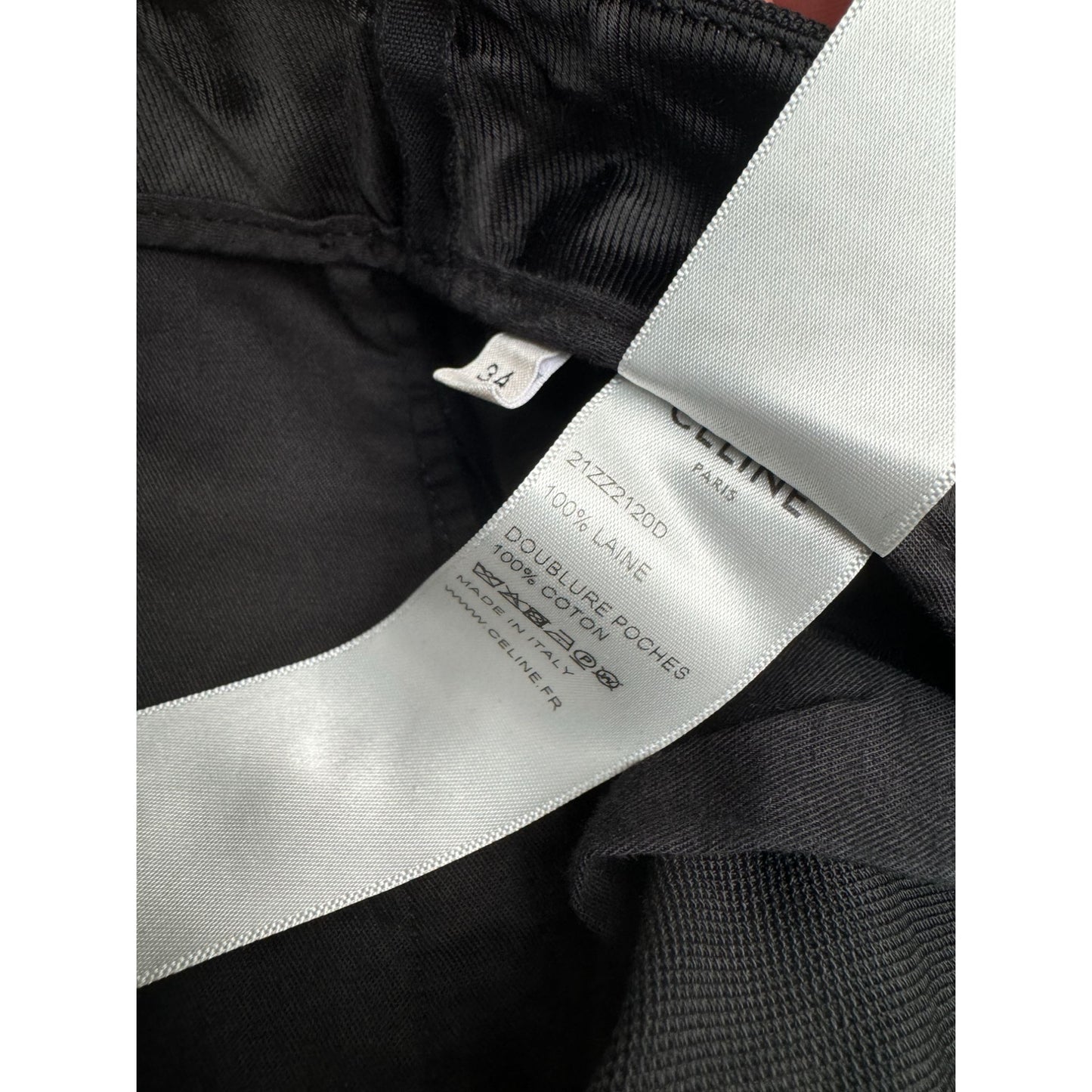 Black Wool High-Waist Trousers