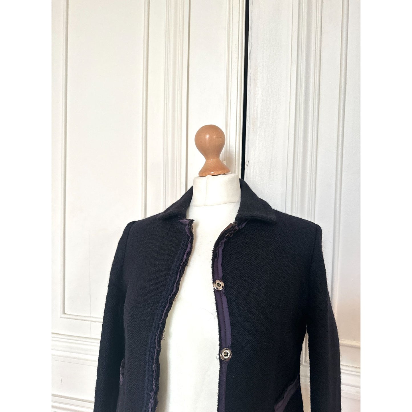 Black Bouclé Wool Jacket