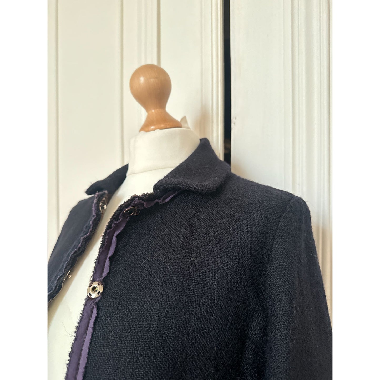 Black Bouclé Wool Jacket