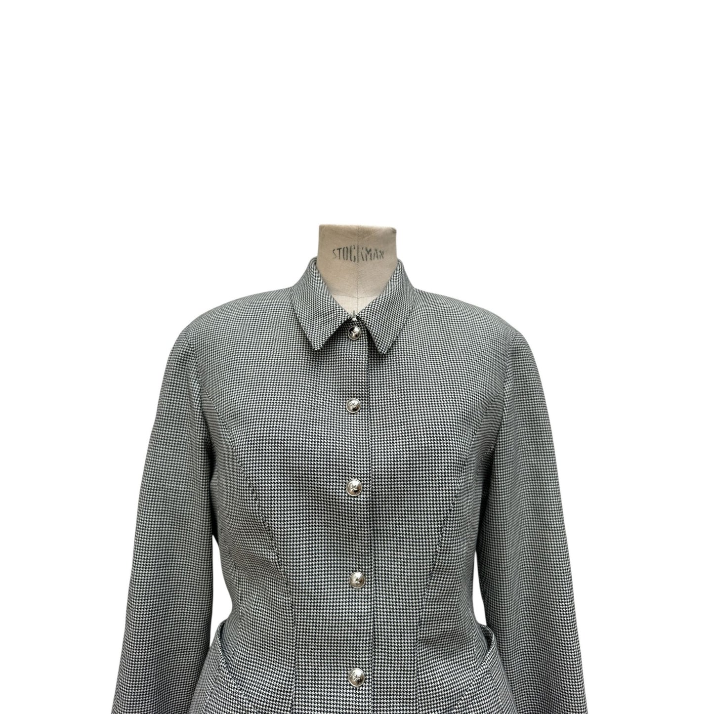 Vintage Grey Sculptural Wool Jacket