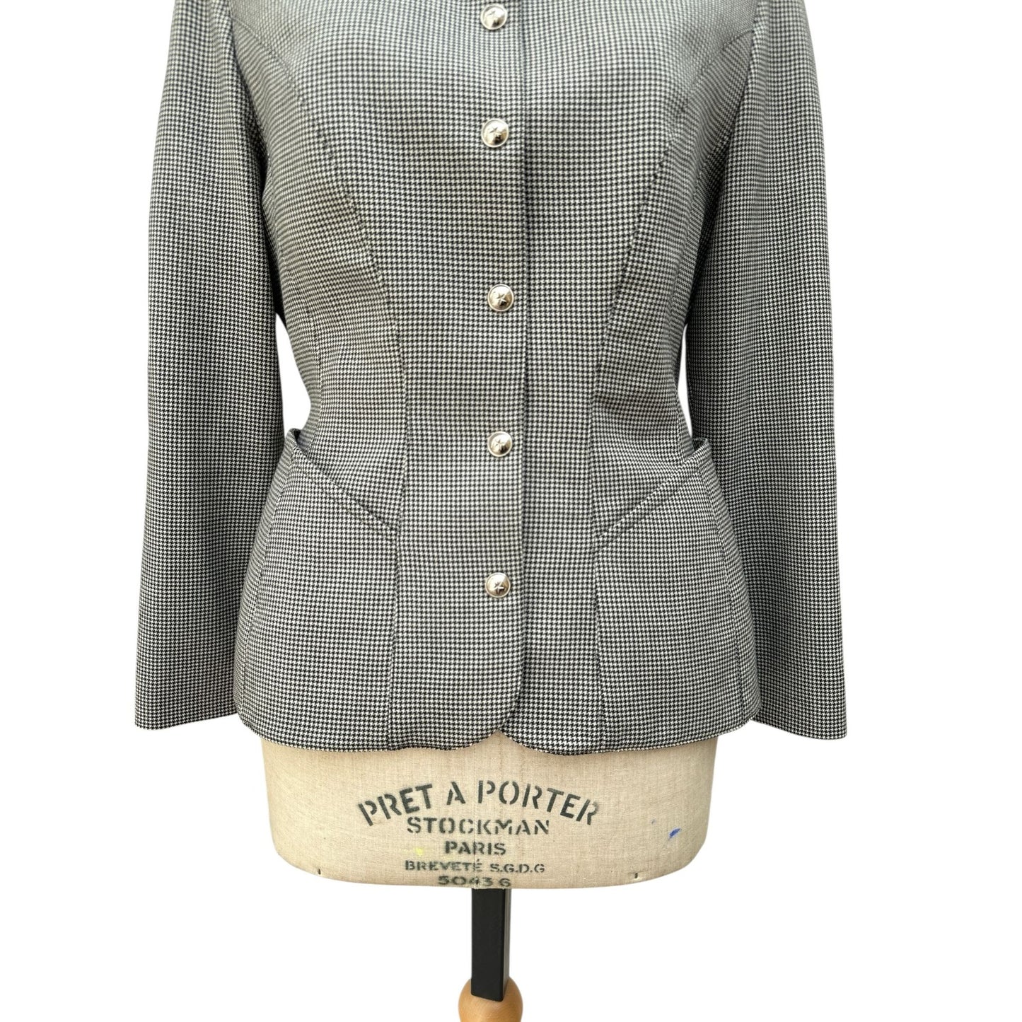 Vintage Grey Sculptural Wool Jacket