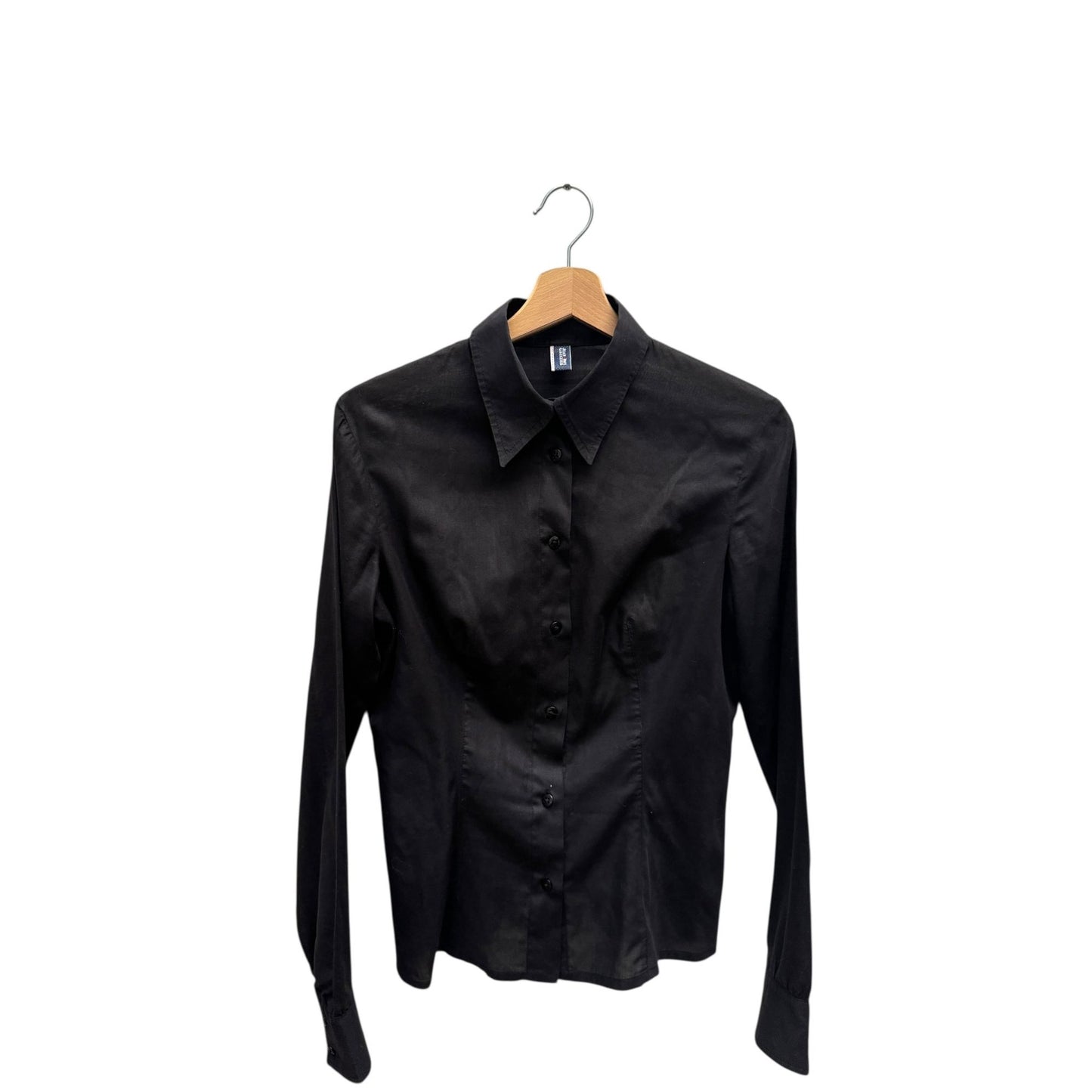 Black Coated Corset Shirt