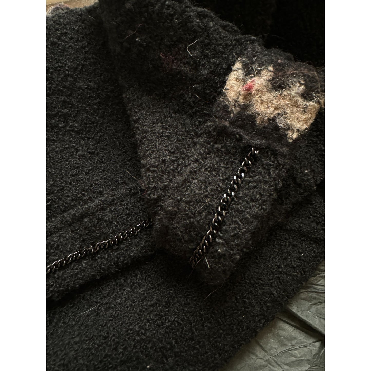 Karl Lagerfeld Fall 1998 Runway Collection Black Bouclé Tweed Wool Jacket