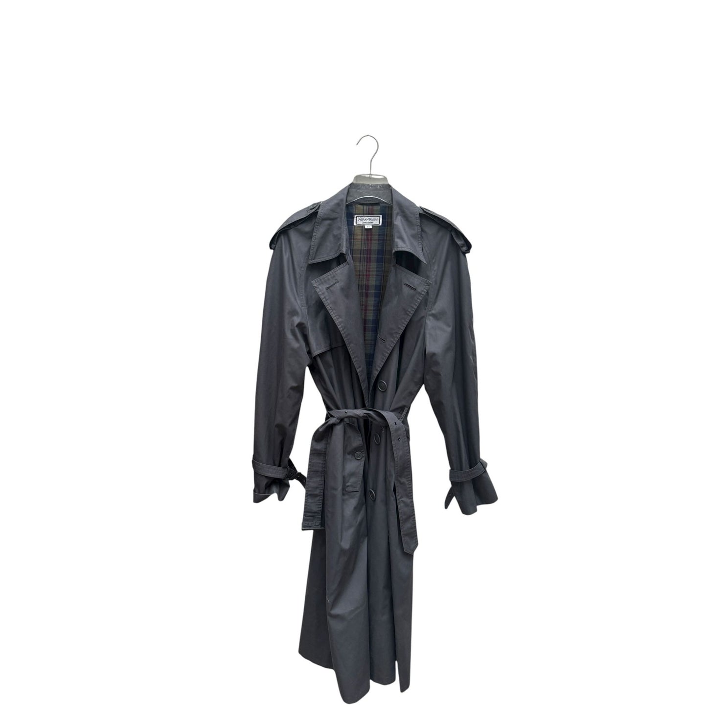 Grey Belted Trench Coat