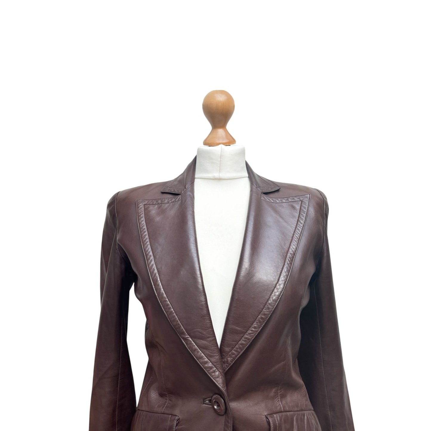 1970s Brown Leather Tailored Jacket