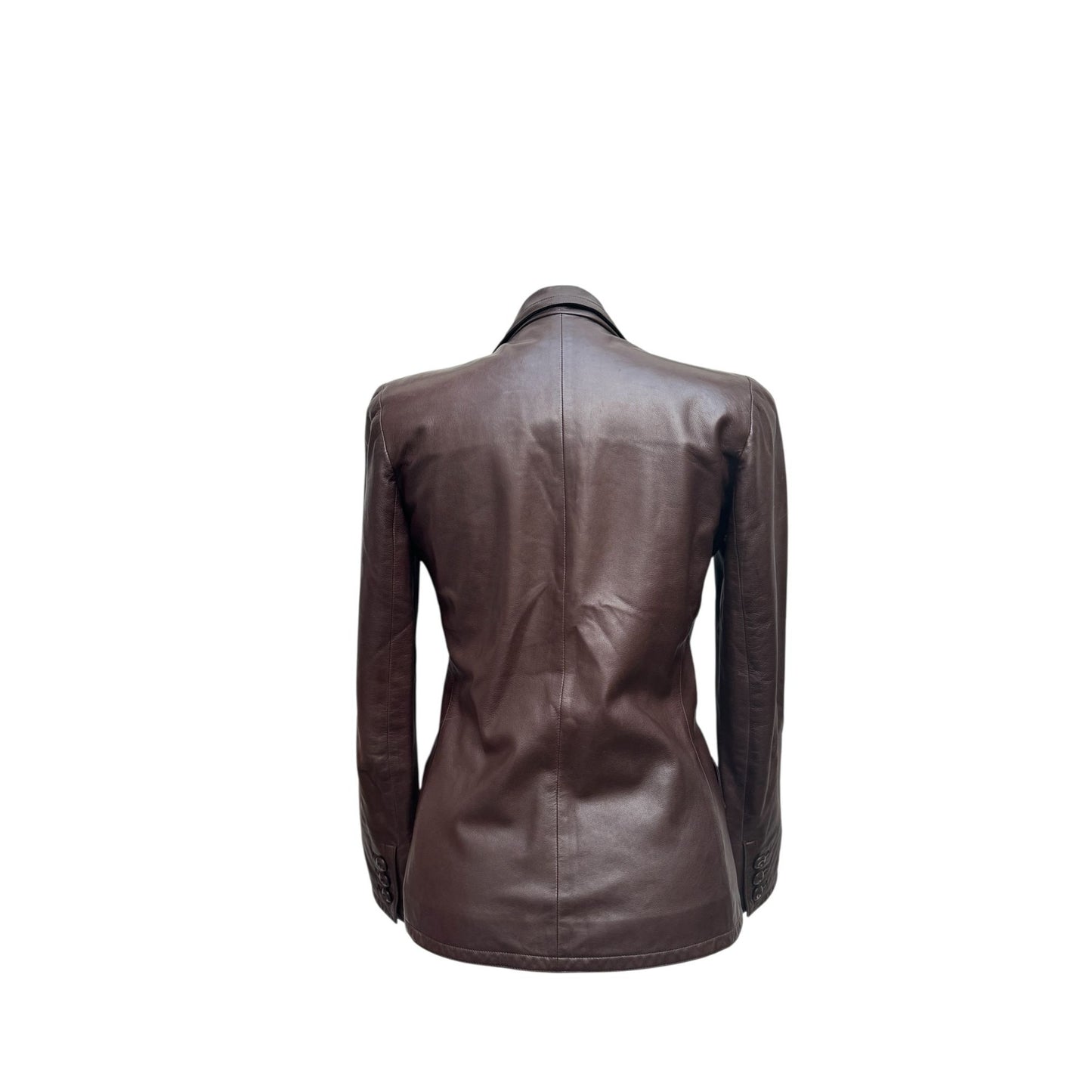 1970s Brown Leather Tailored Jacket