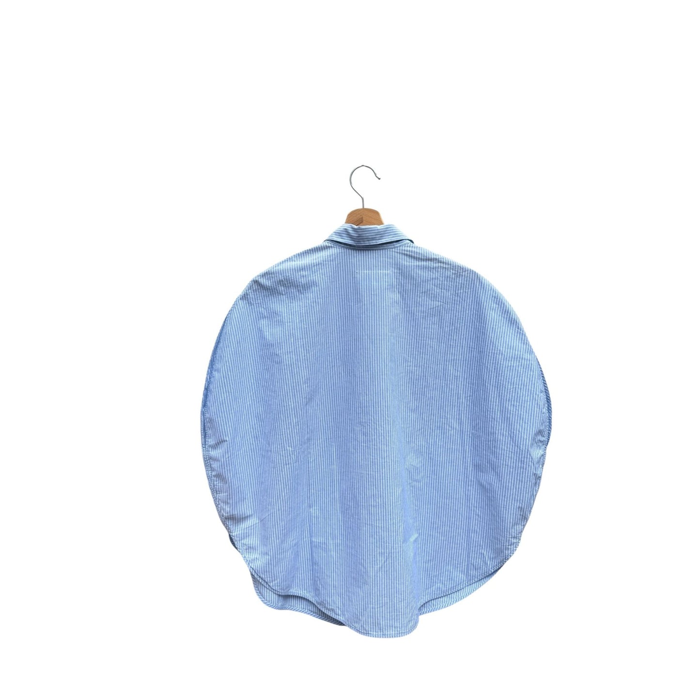 SS 2019 White & Blue Striped Circular Shirt