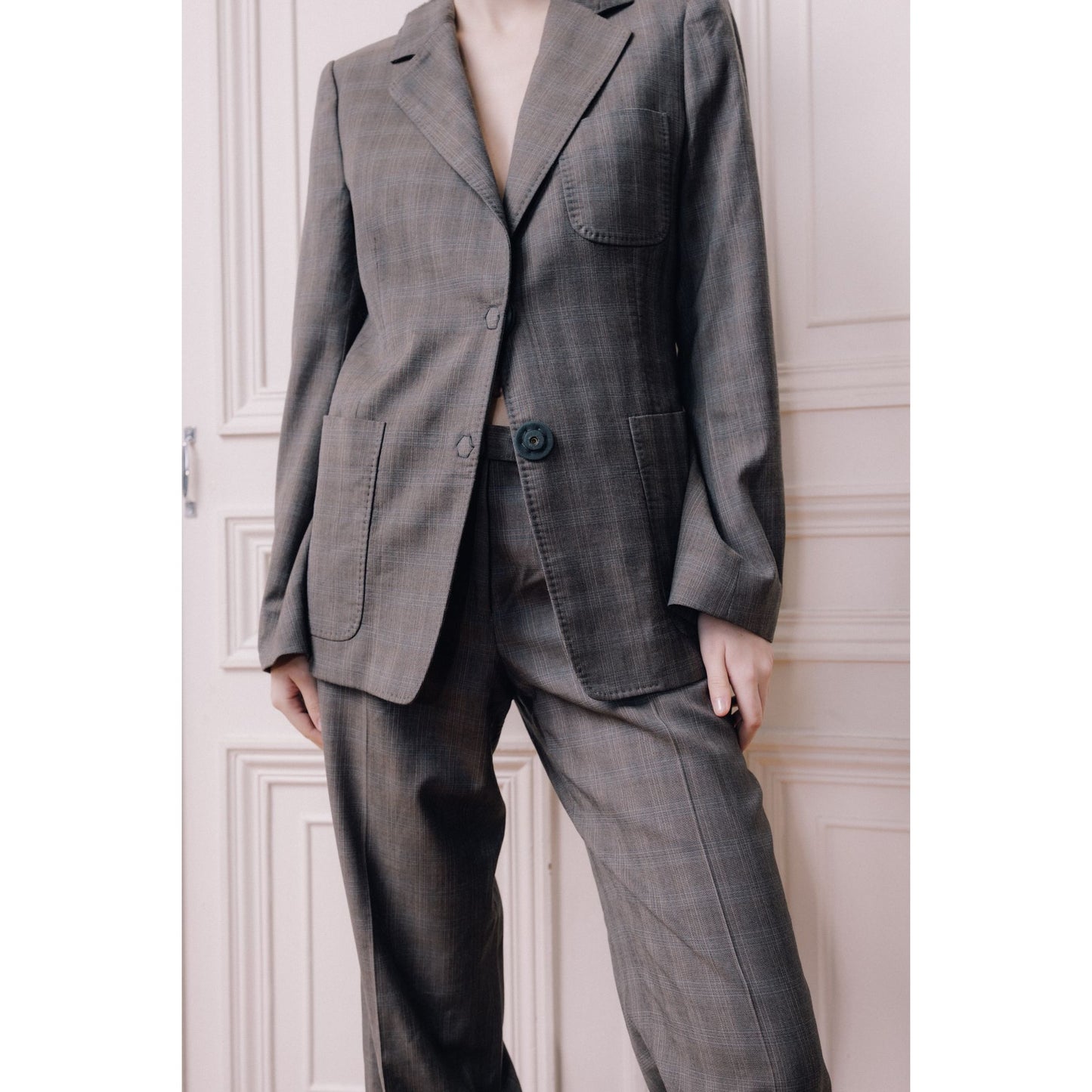 FW 2004 Grey Cut Out Collar Blazer Jacket