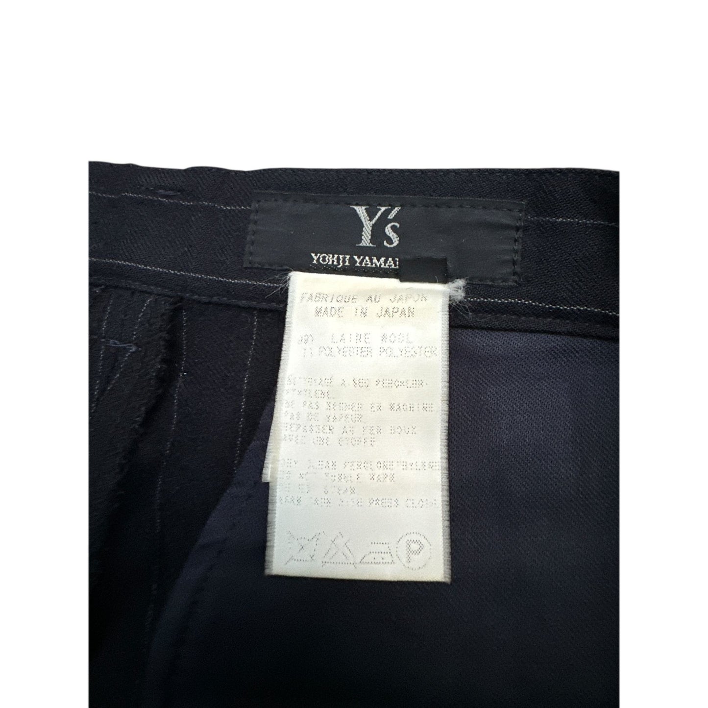 Dark Navy Wool Wide Pant