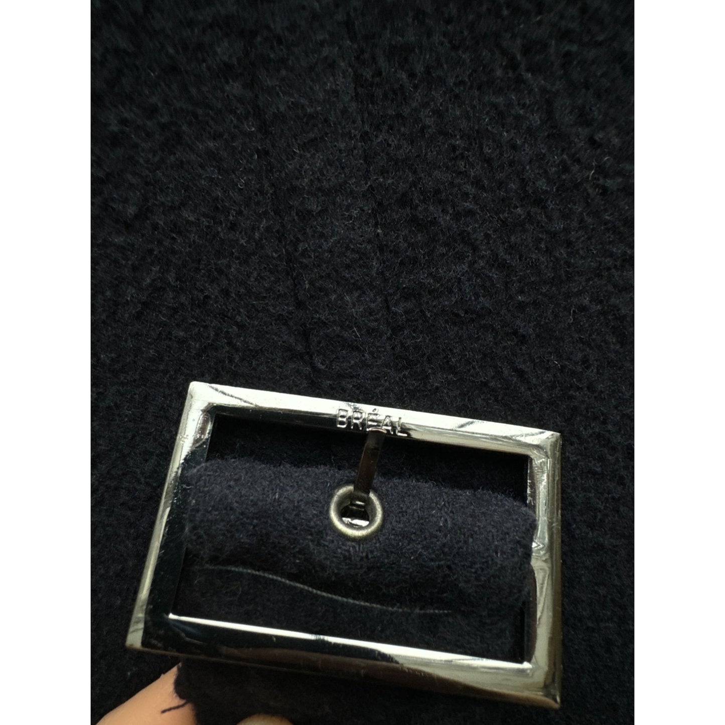 Heavy Navy Wool Belted Overcoat