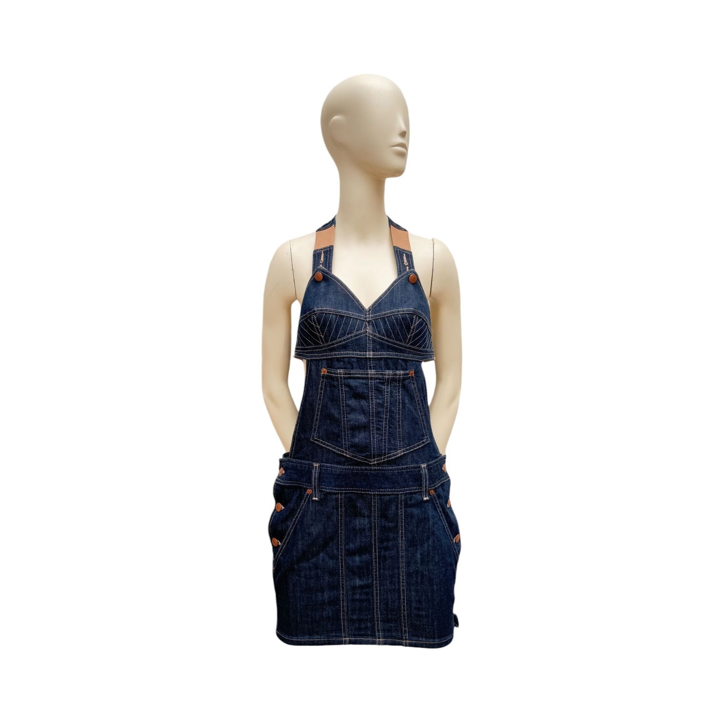 Levis X Jean Paul Gaultier Denim Jumpsuit Shorts Size S