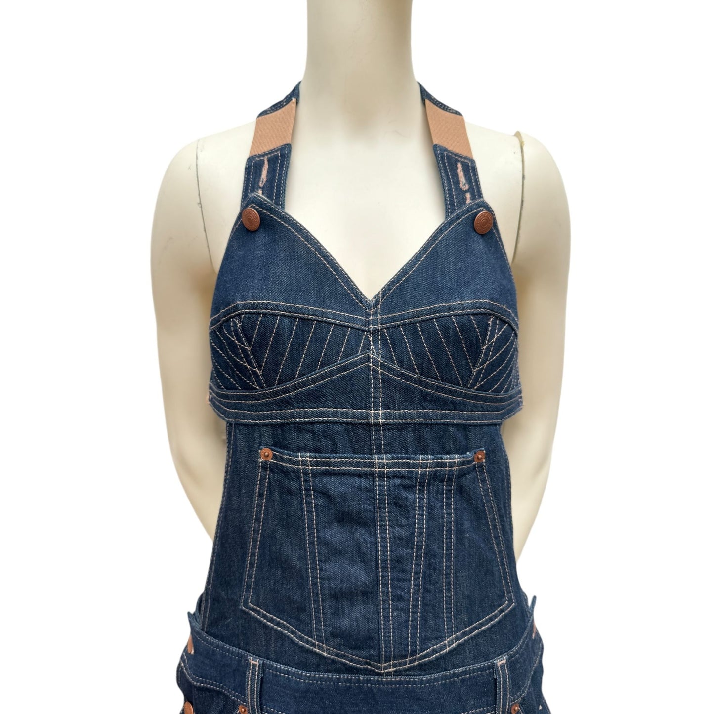 Levis X Jean Paul Gaultier Denim Jumpsuit Shorts Size S