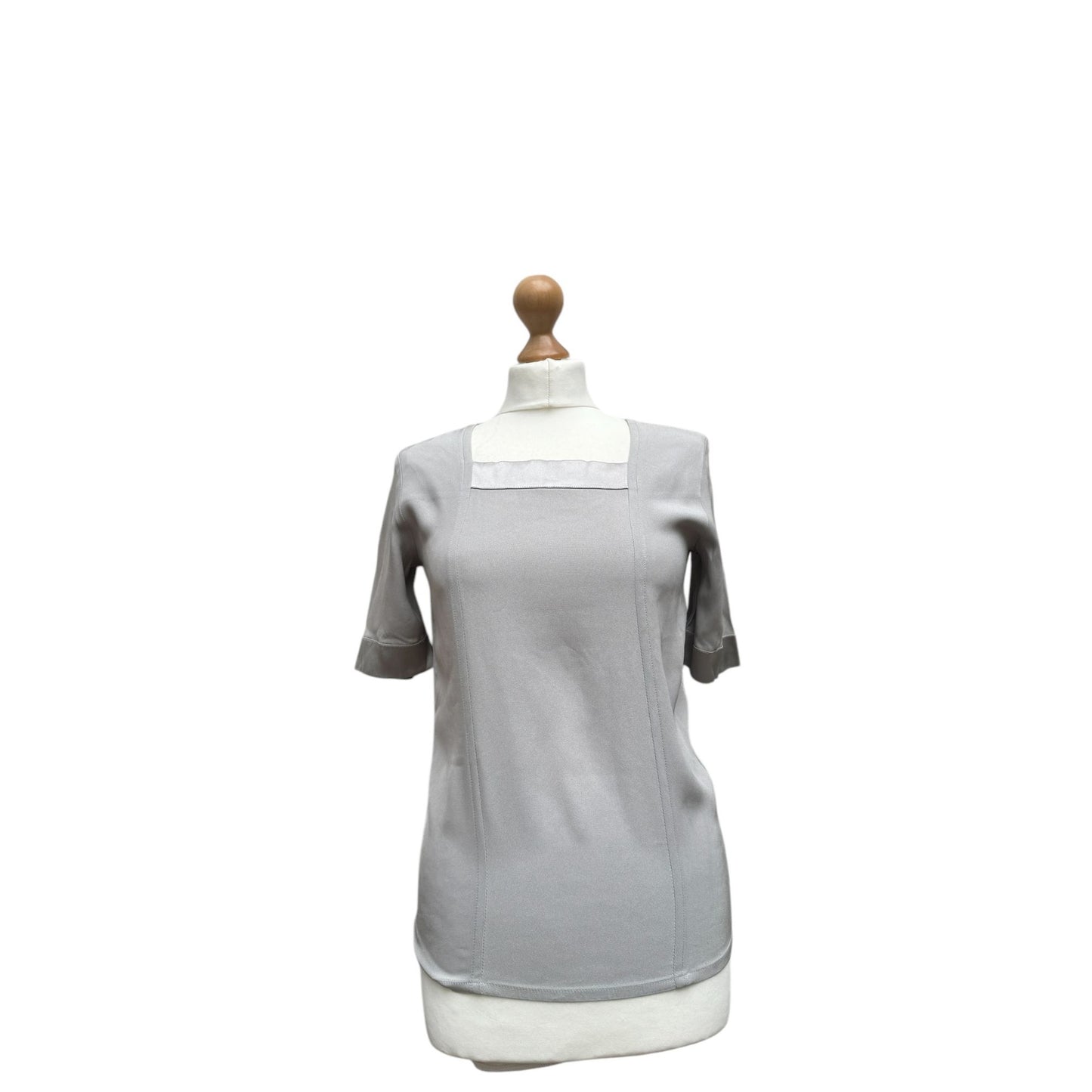 1990s Grey Silk T-shirt Top