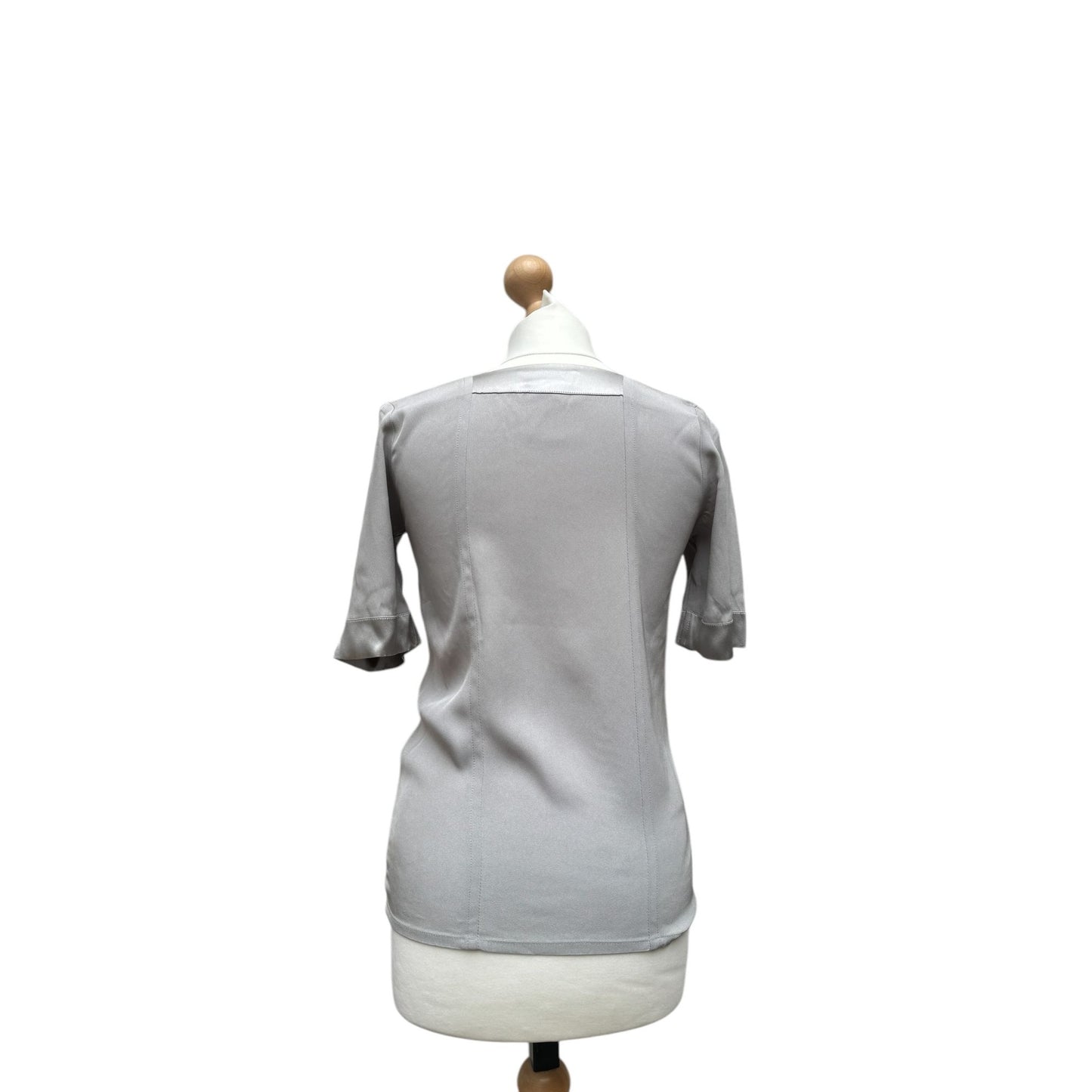 1990s Grey Silk T-shirt Top