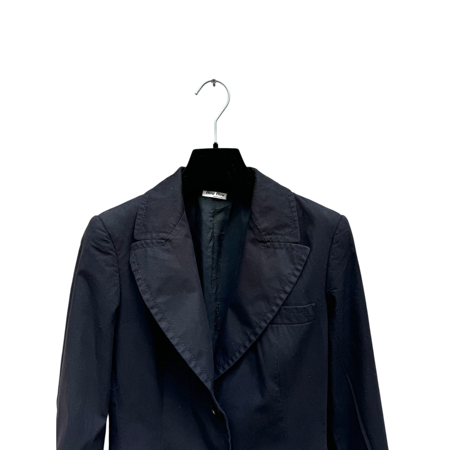 Black Cotton Blazer Jacket