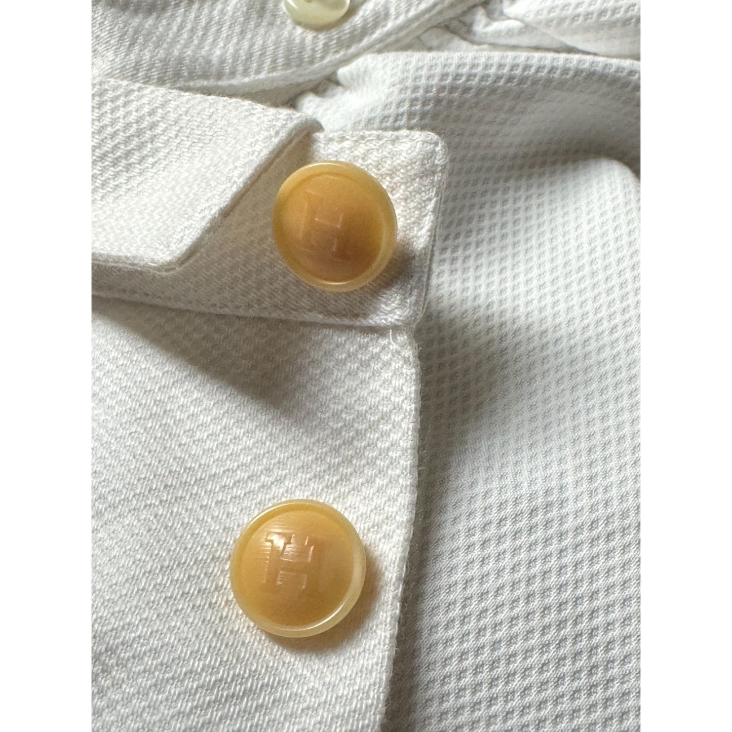 1970s White Cotton High-Collar Shirt