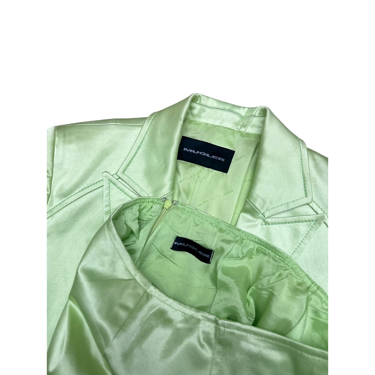Vintage Apple Green Twin Set – Blazer & Skirt