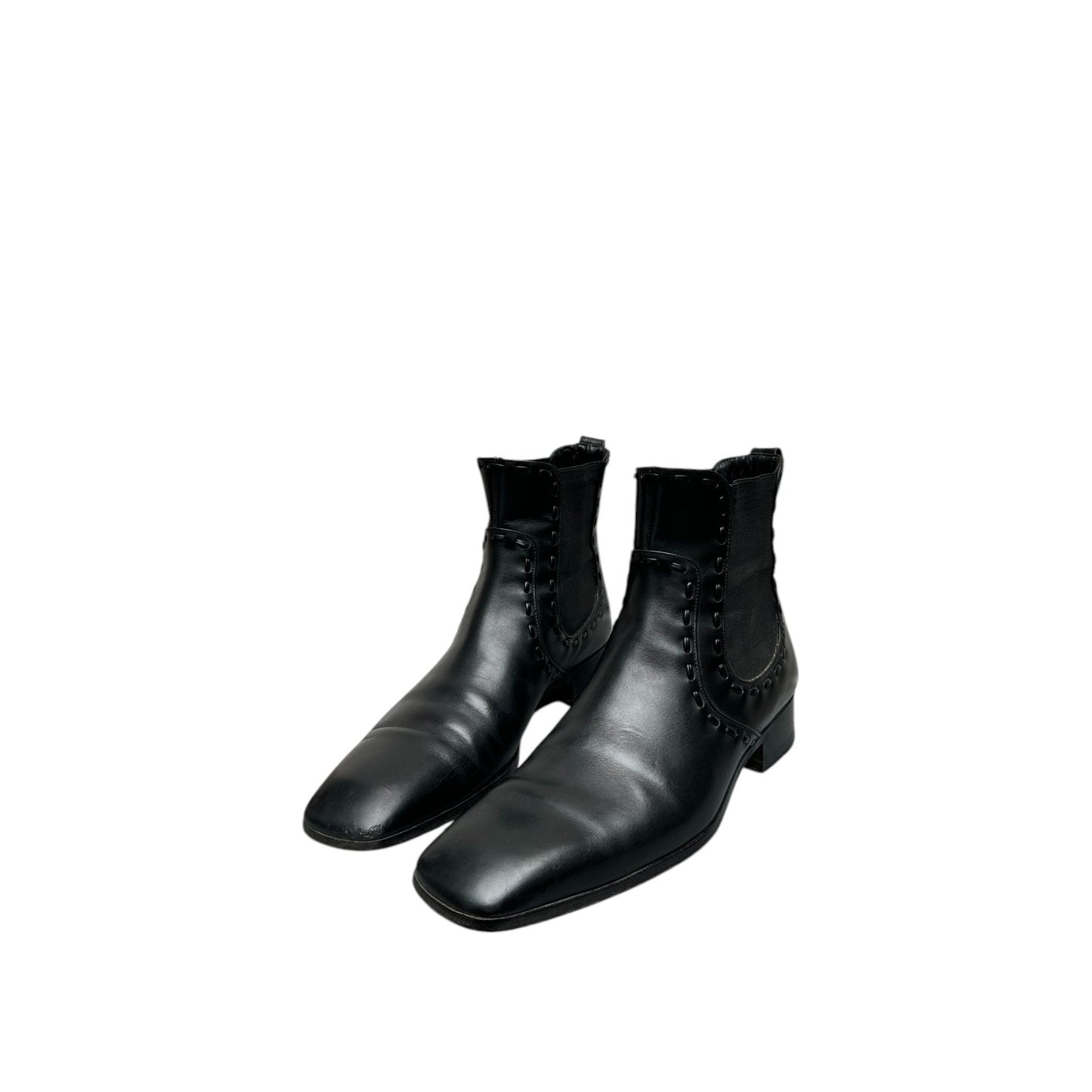 Tom Ford Black Leather Square Boots