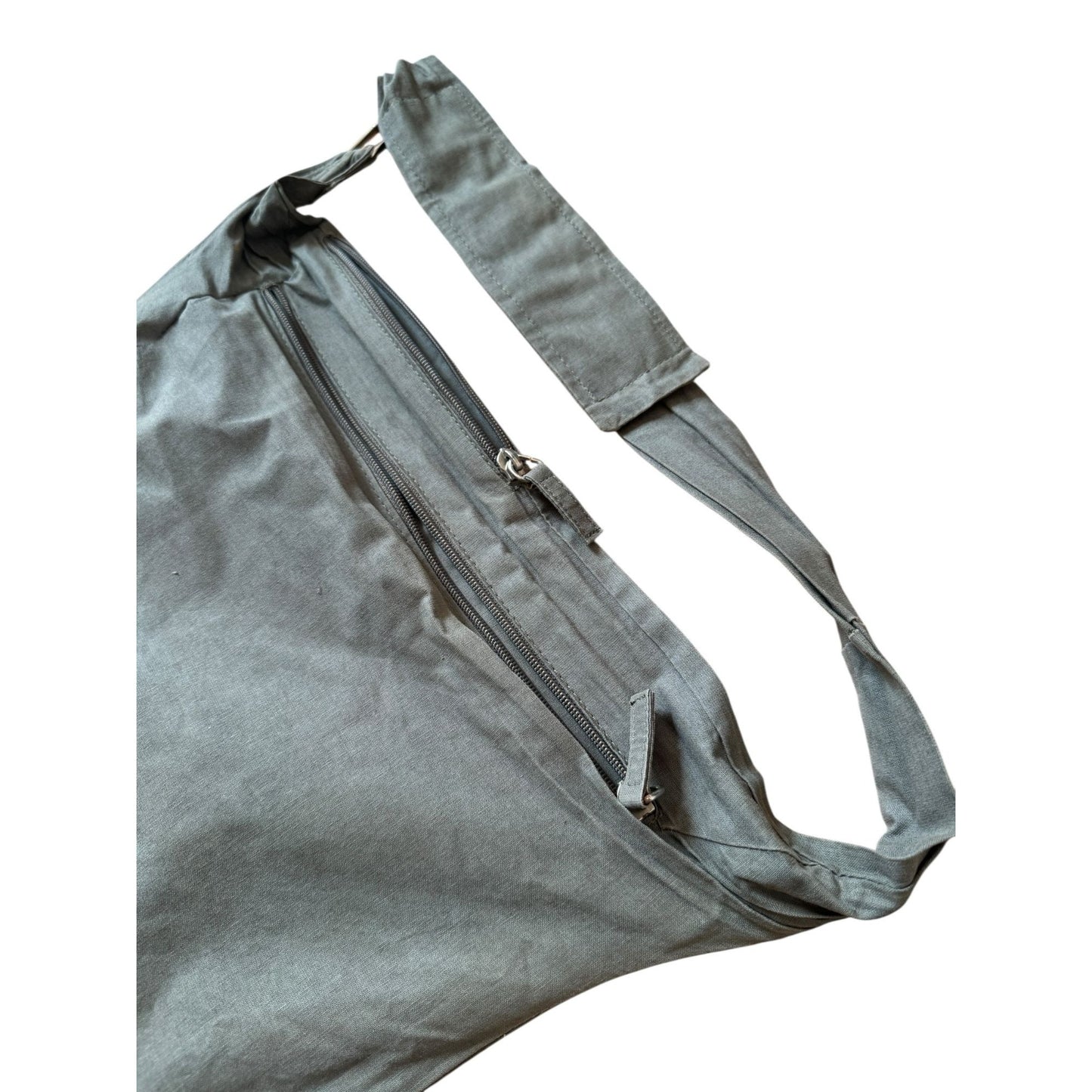 Khaki Cotton Crossbody Bag