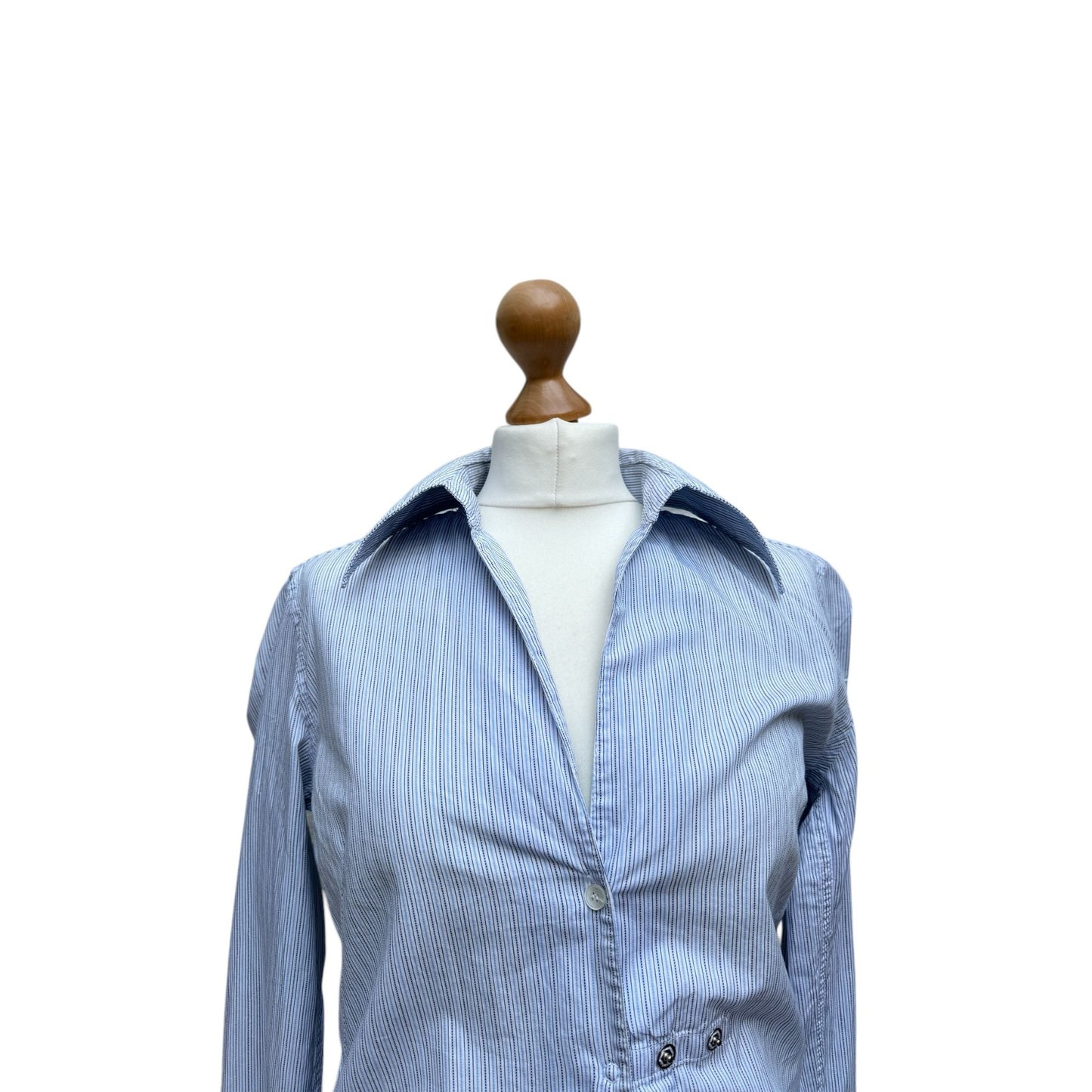 Blue & White Striped Cotton Shirt