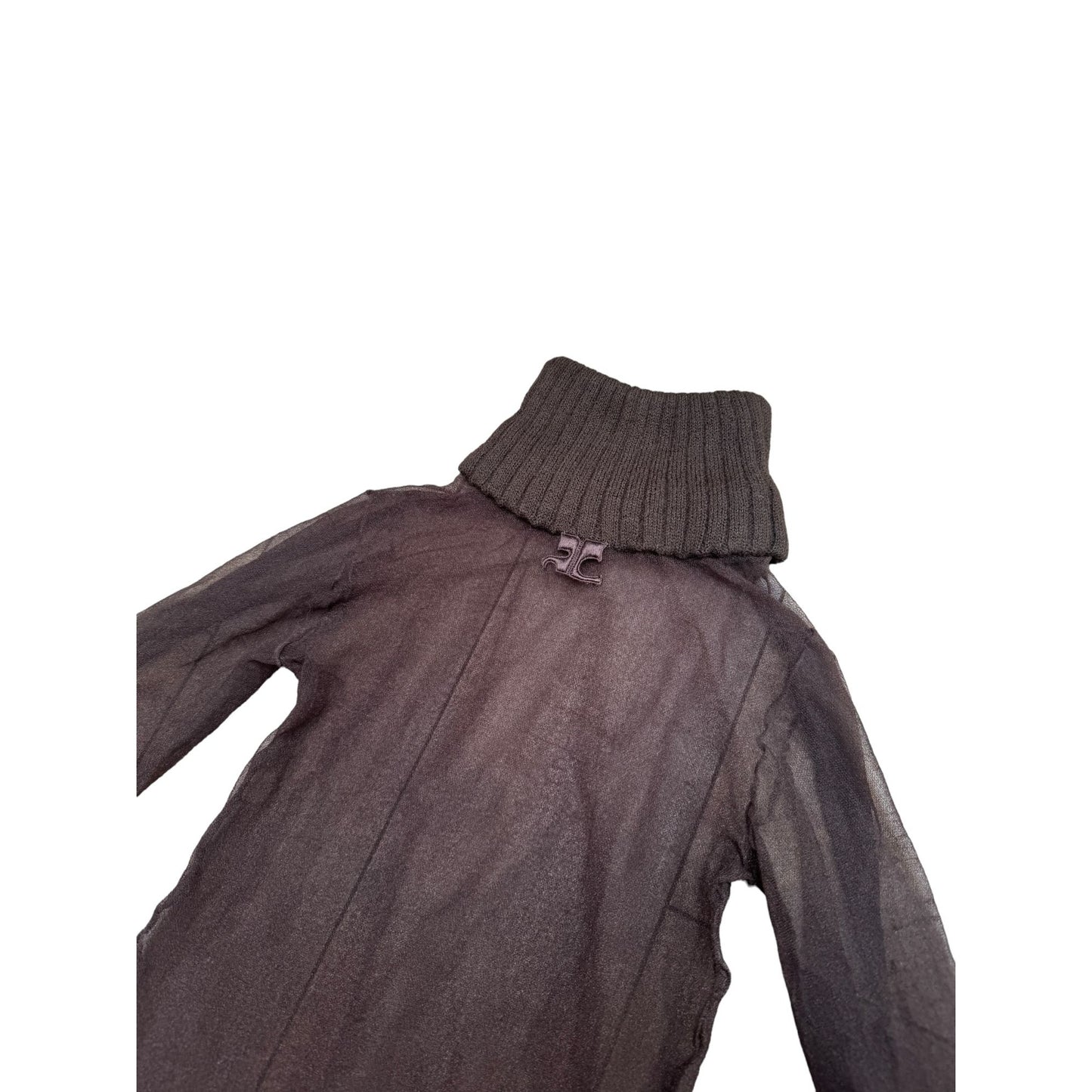 Vintage 1970s Brown Sheer Rollneck