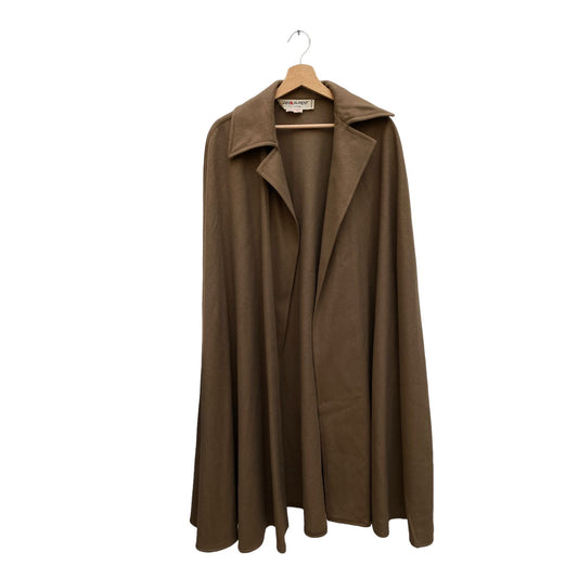 1970S Vintage Brown Wool Cape