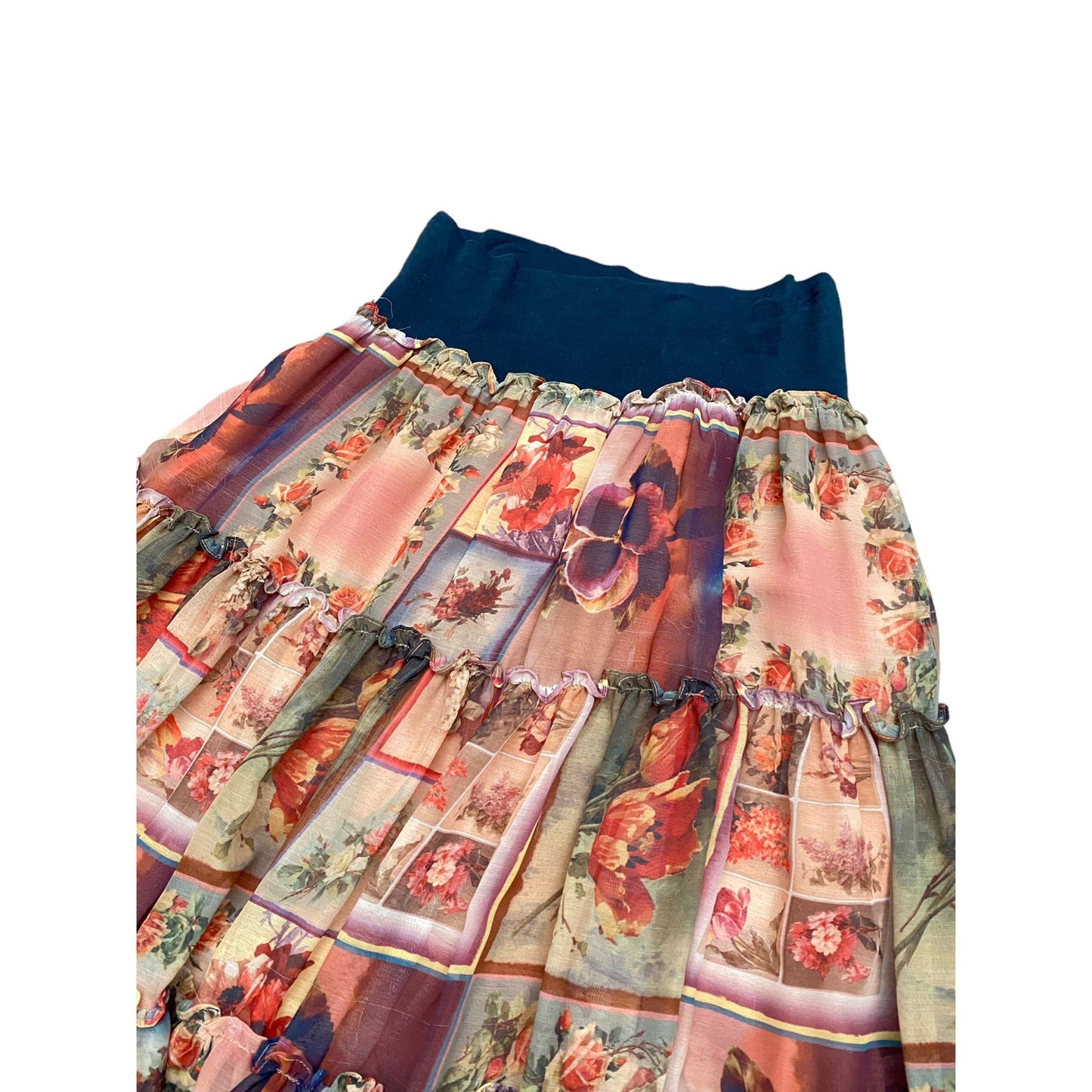 Junior Tapestry / Floral Wide Skirt Stretchable waist