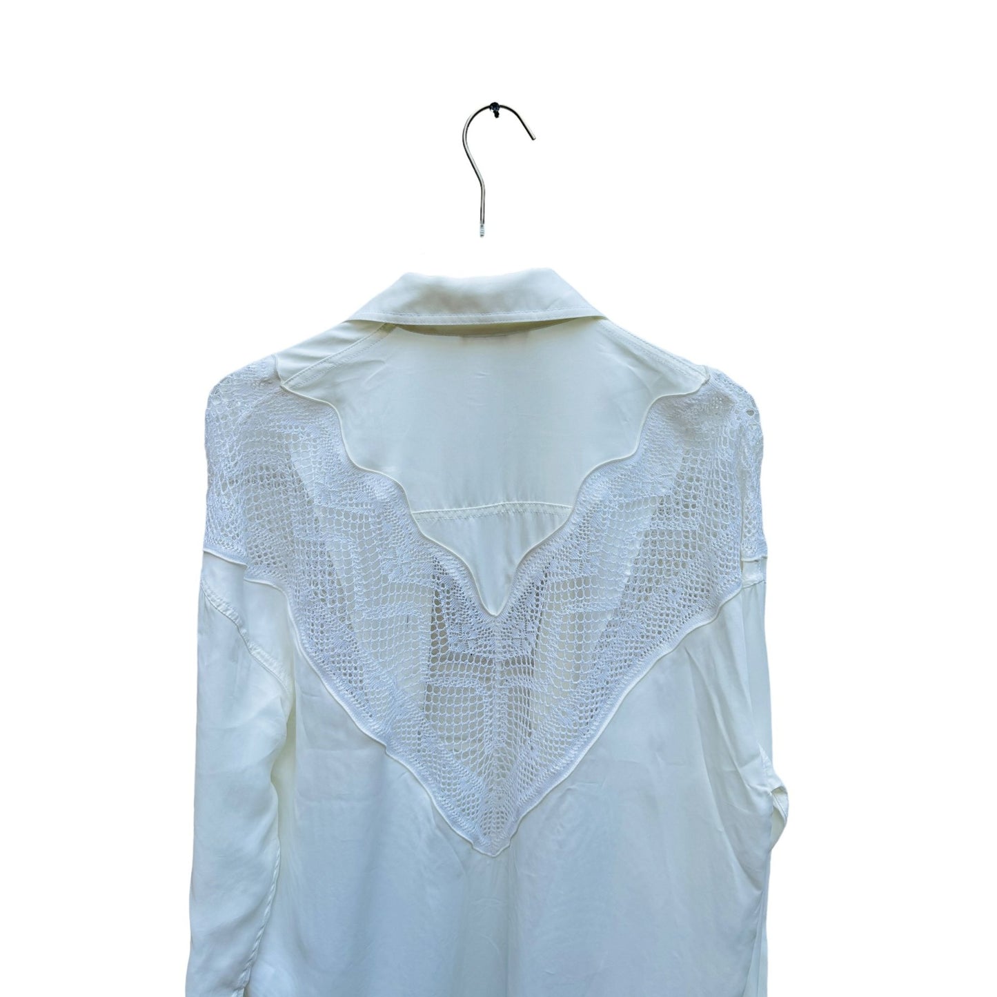 By Phoebe Philo SS 2018 White Button down shirt with lace details