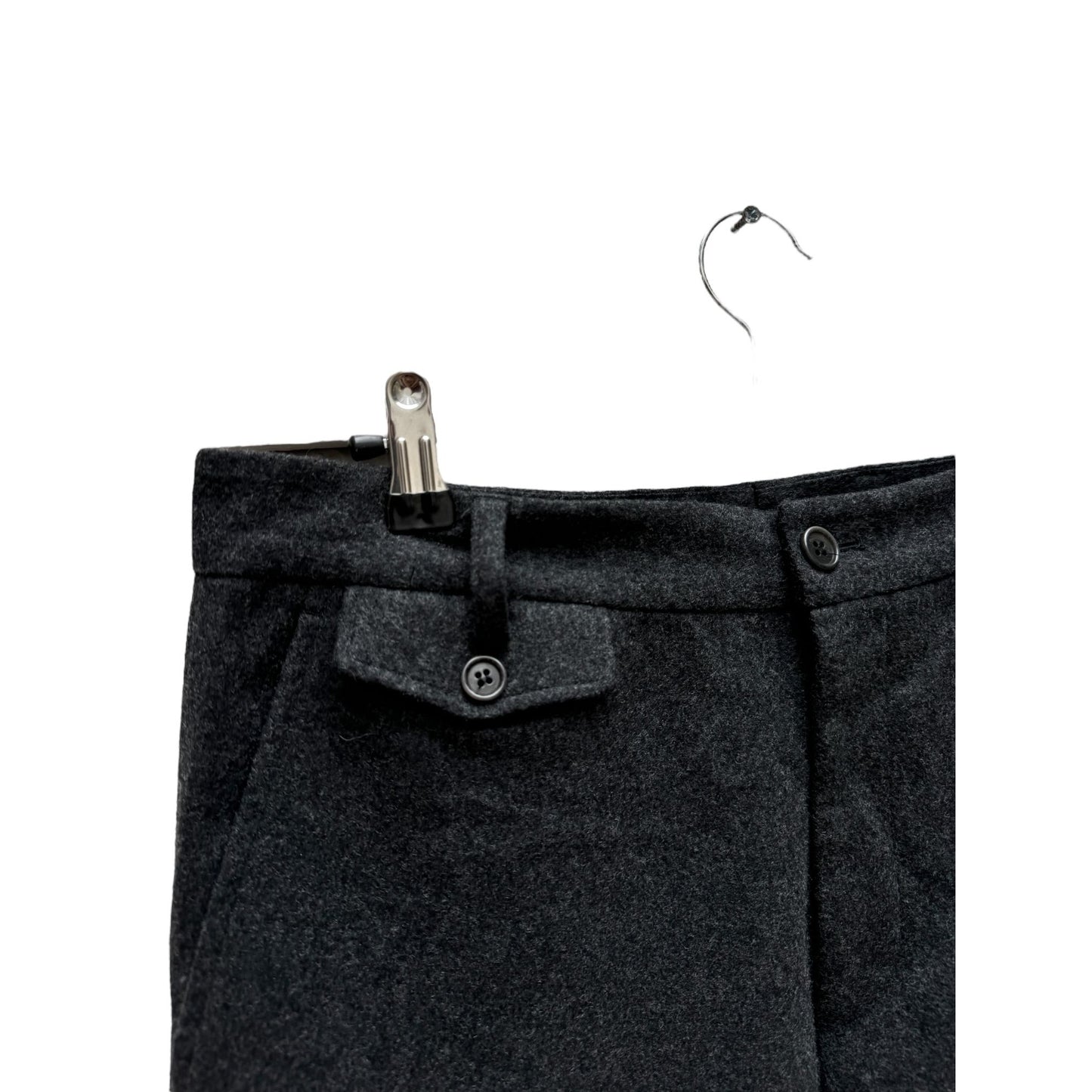 Grey Wool Wide Pants