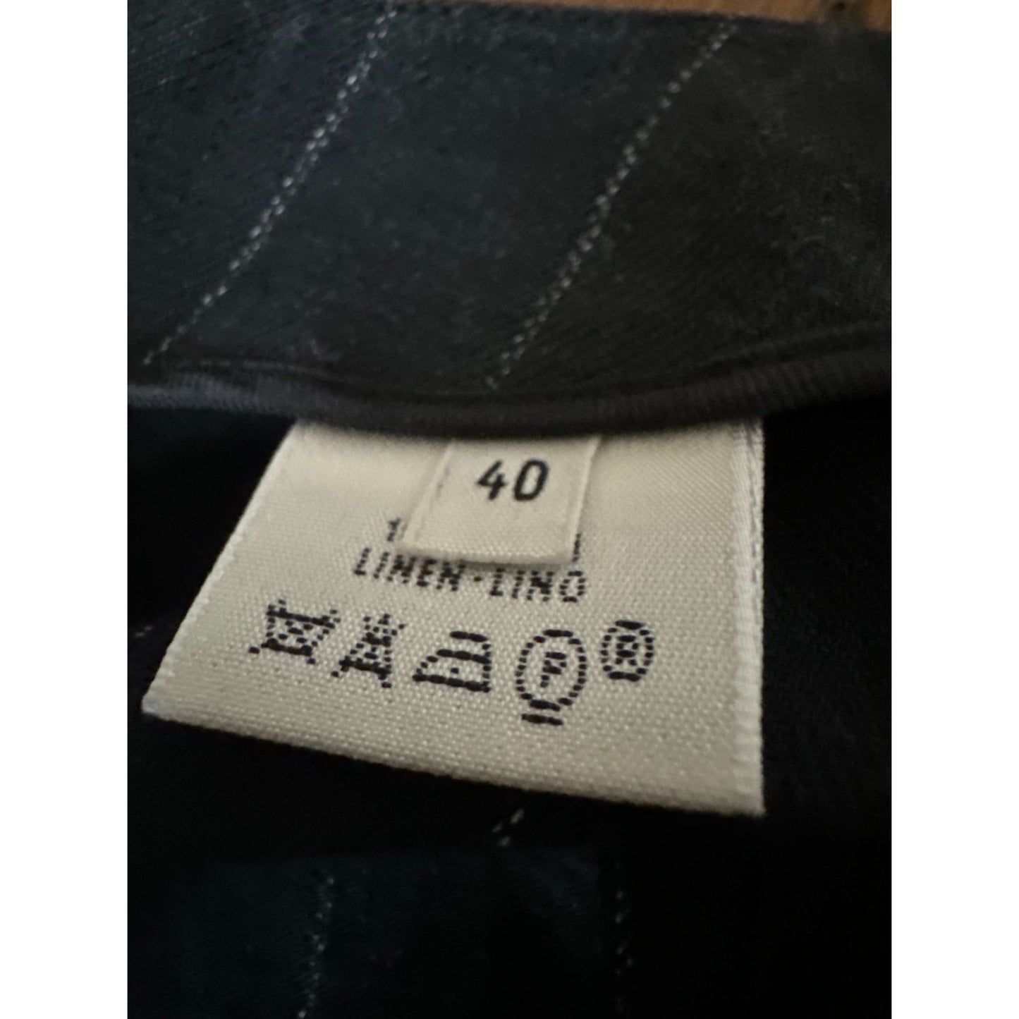 Navy Striped Linen Skirt