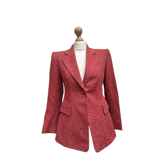 Red Cashmere Blazer Jacket