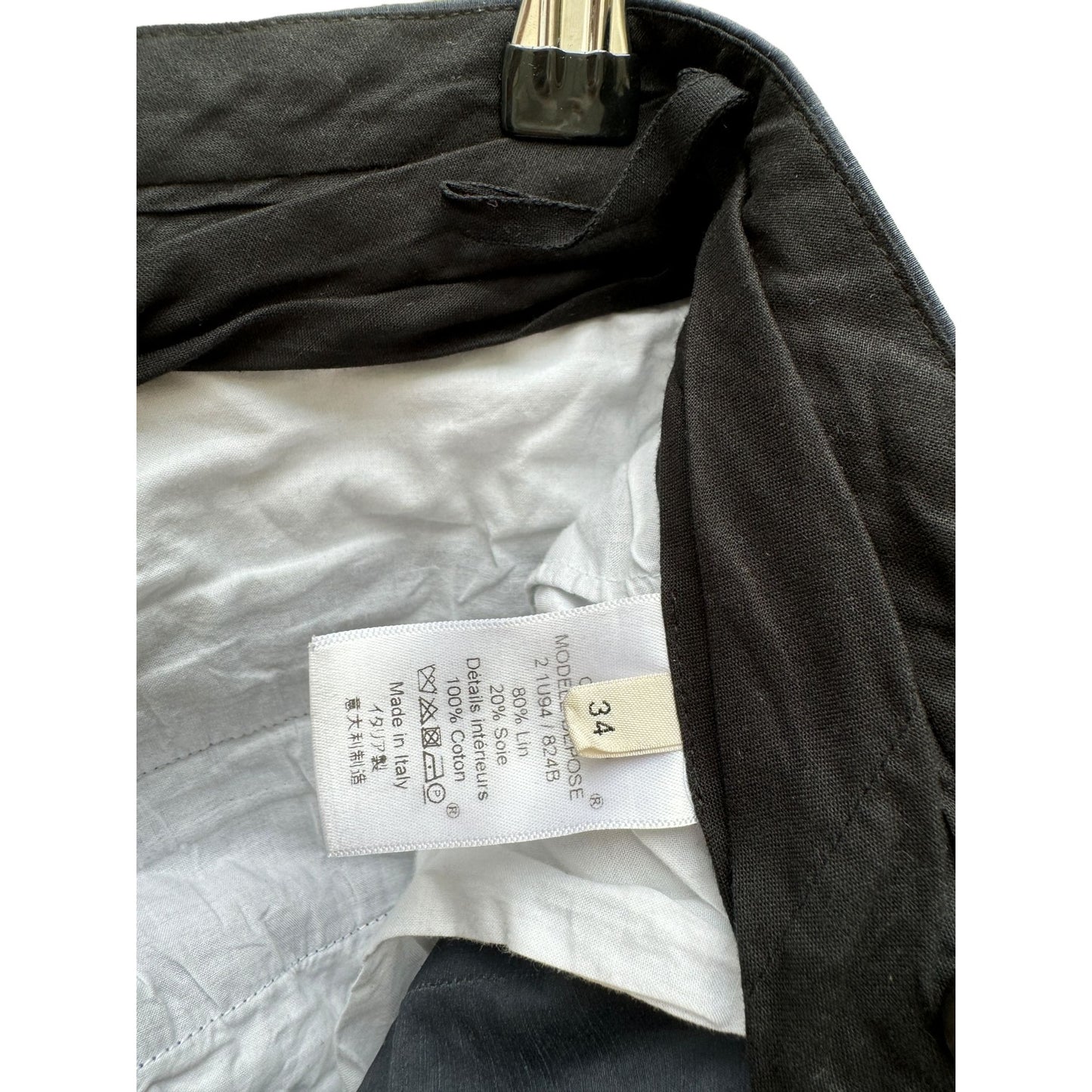 By Phoebe Philo Navy Wide Linen Pants