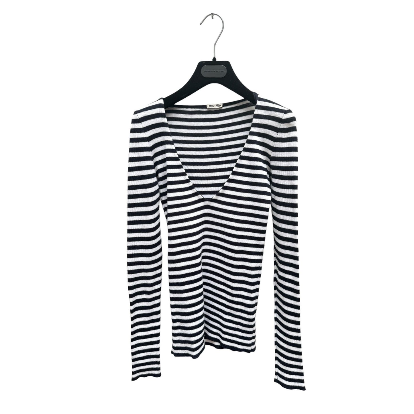 Sample Navy White Striped Knit Longsleeves