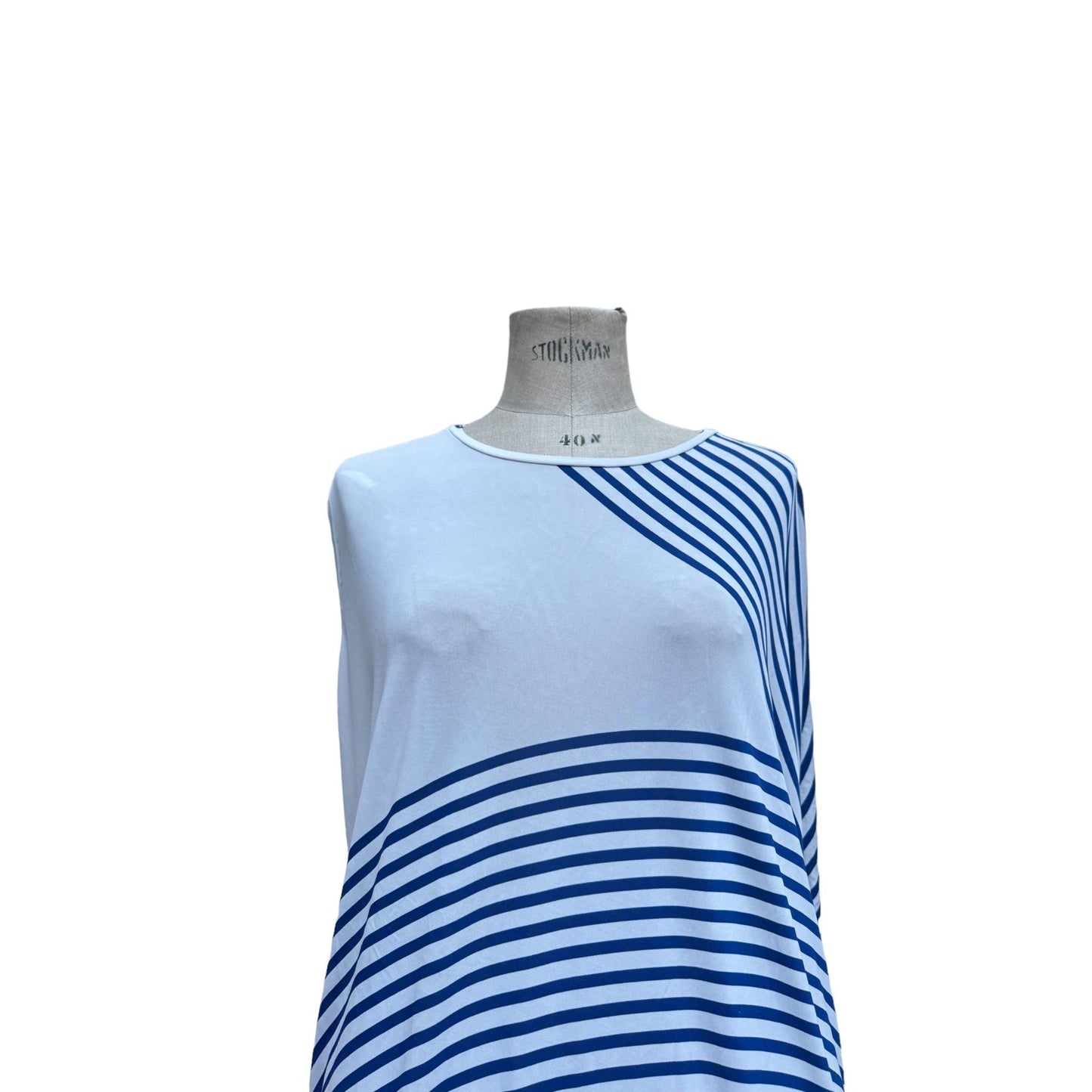 MM6 Navy White Striped Top