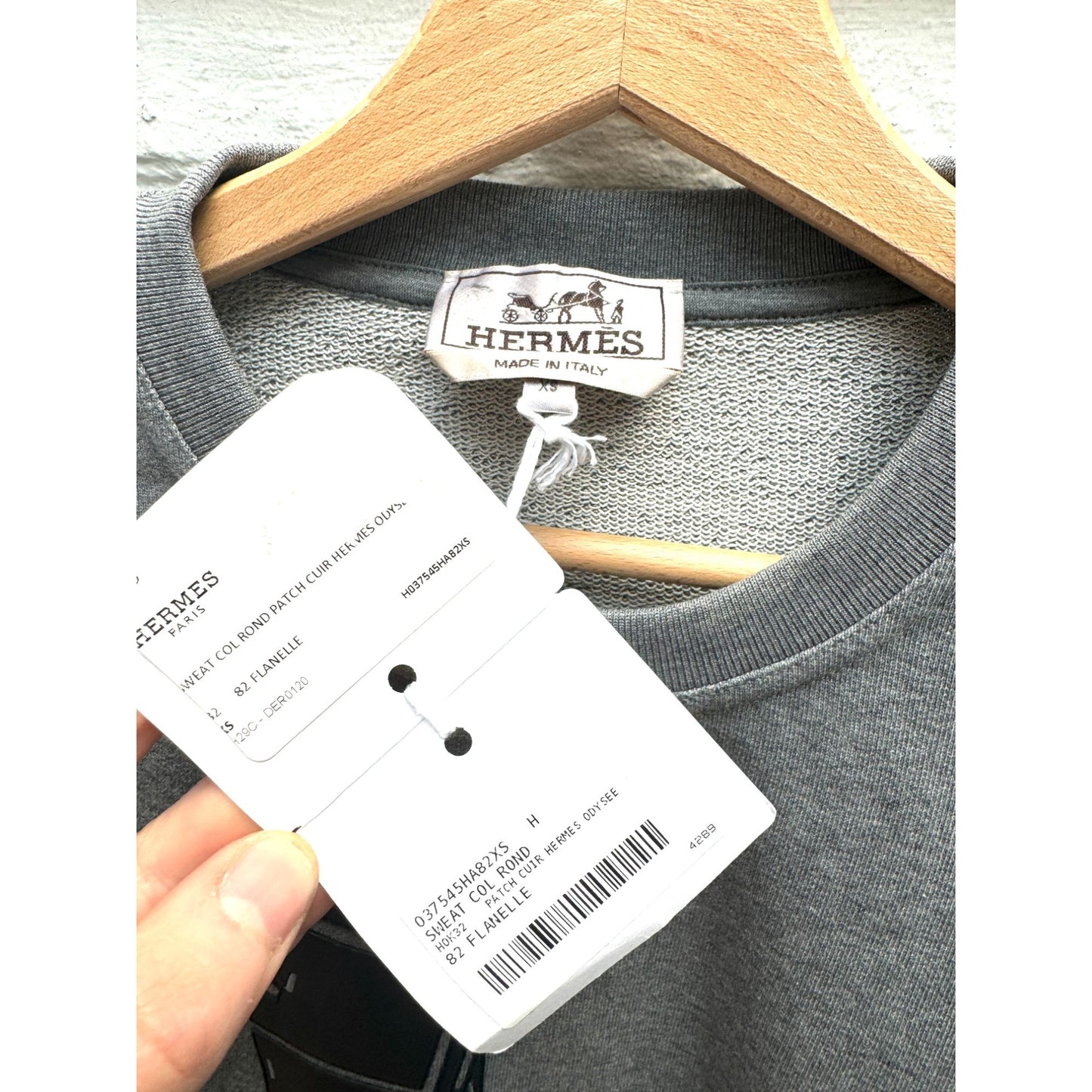 H Grey Sweater H made from luxurious leather