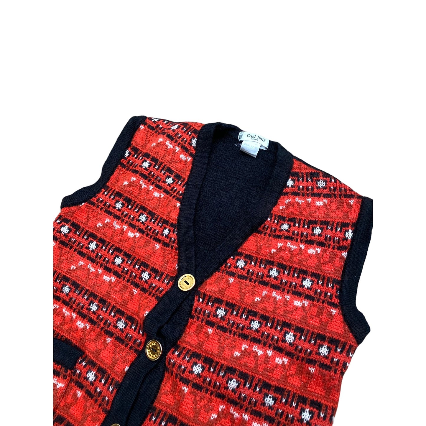 Vintage Red Wool Cropped Vest