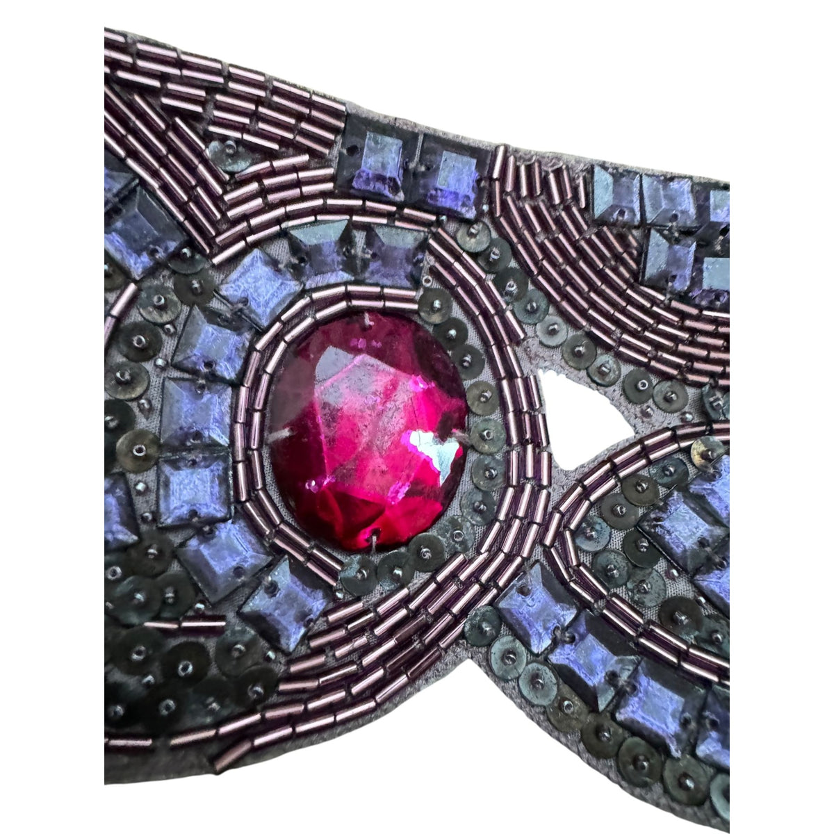Vintage Purple Crystal & Beaded Statement Belt