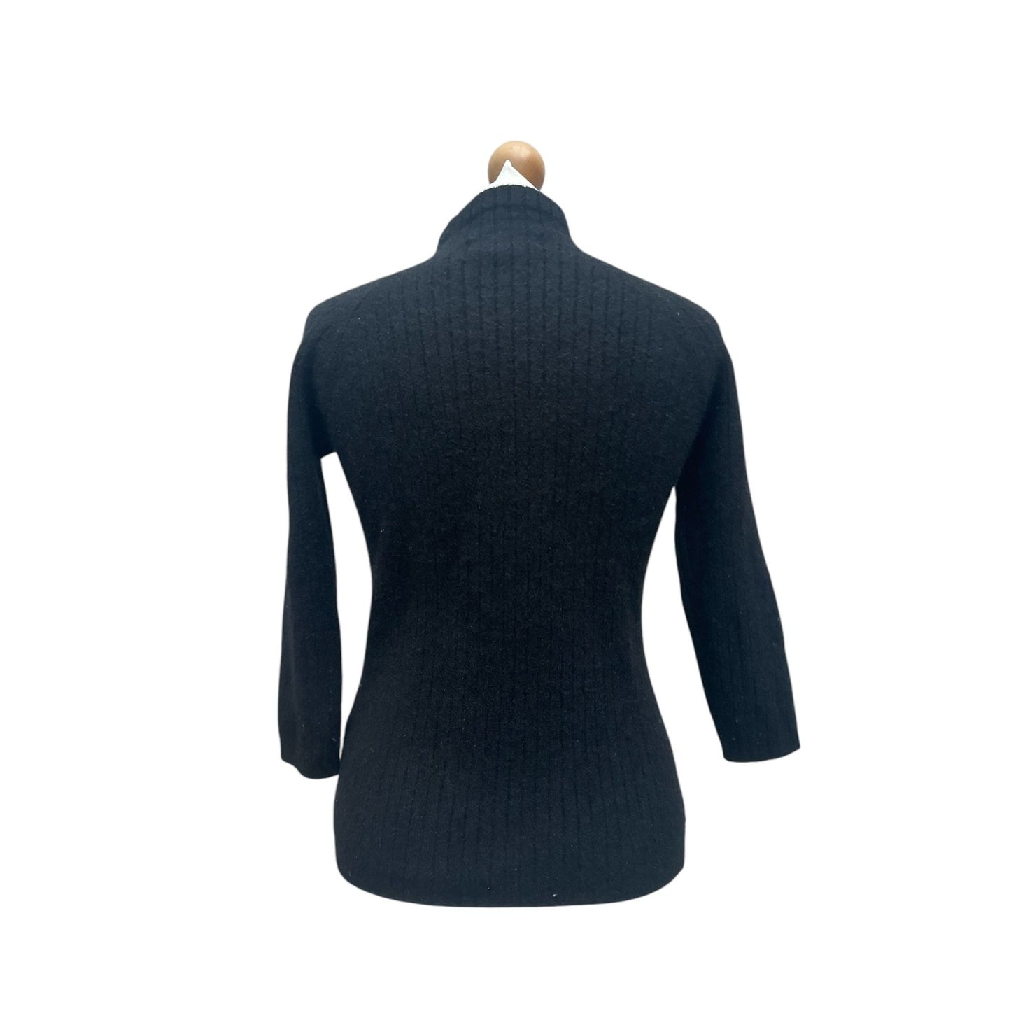 Black Cashmere Sweater Courreges logo on front
