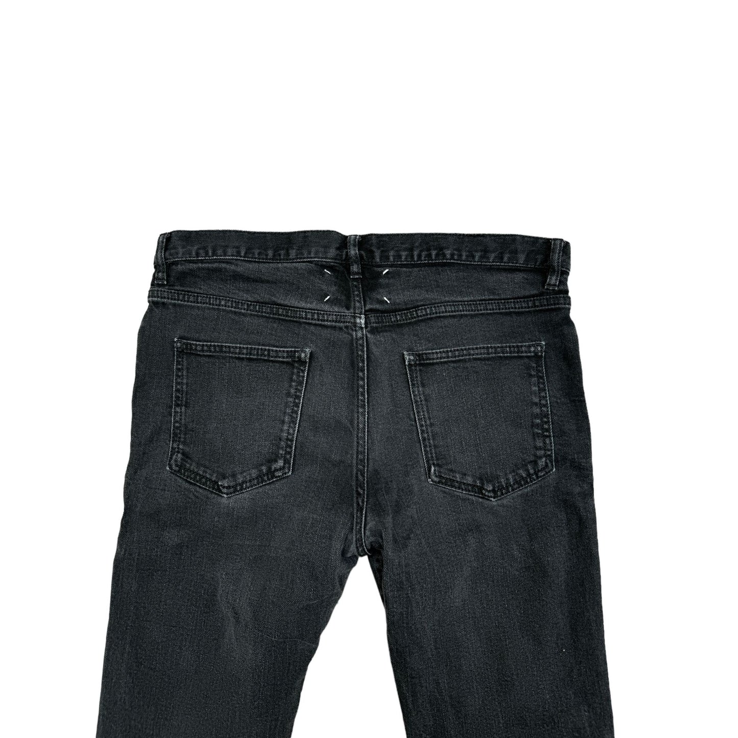 4 Stitches Zipped Black Cotton Jeans